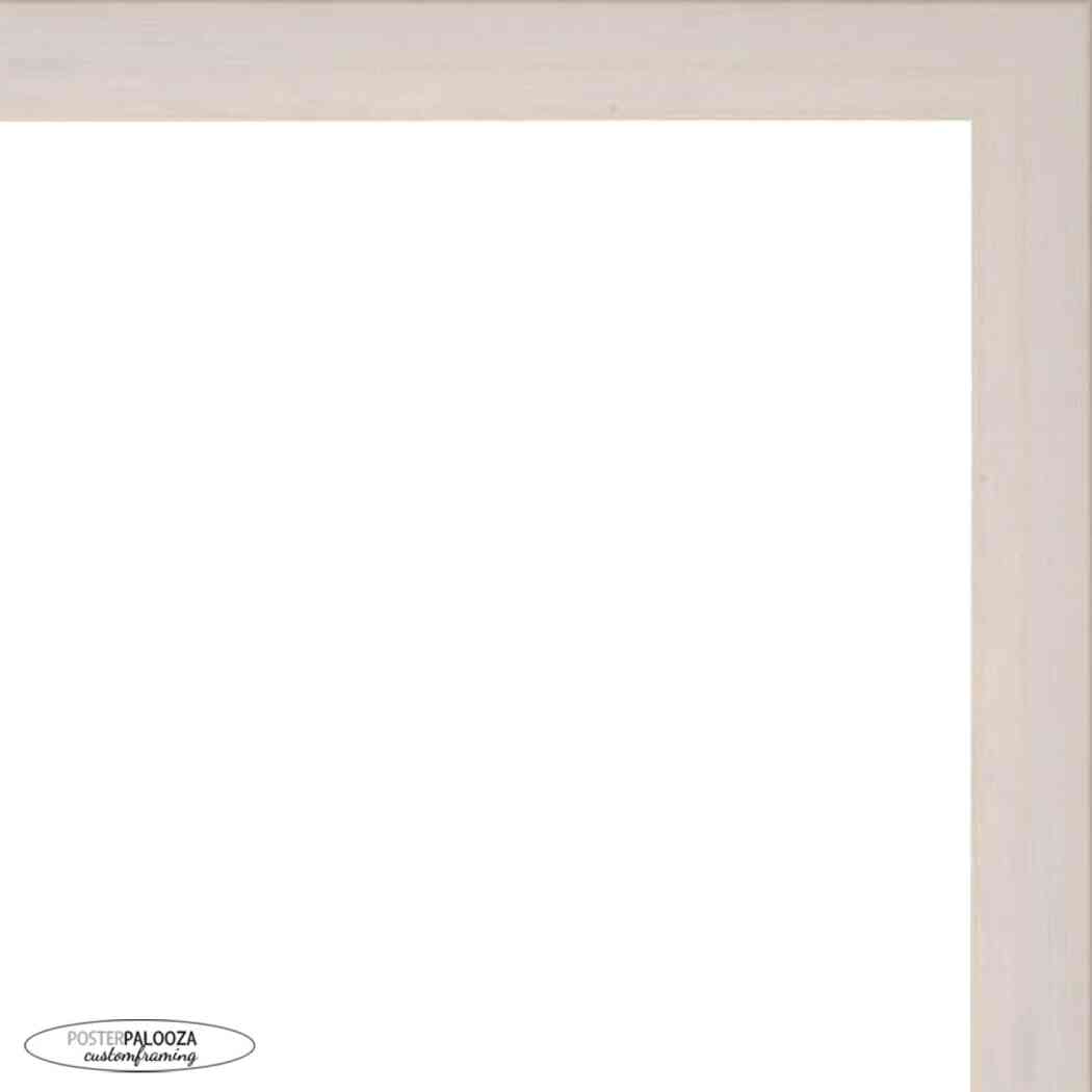 White Washed Shadow Box Frame With Light Grey Acid-Free Suede Backing