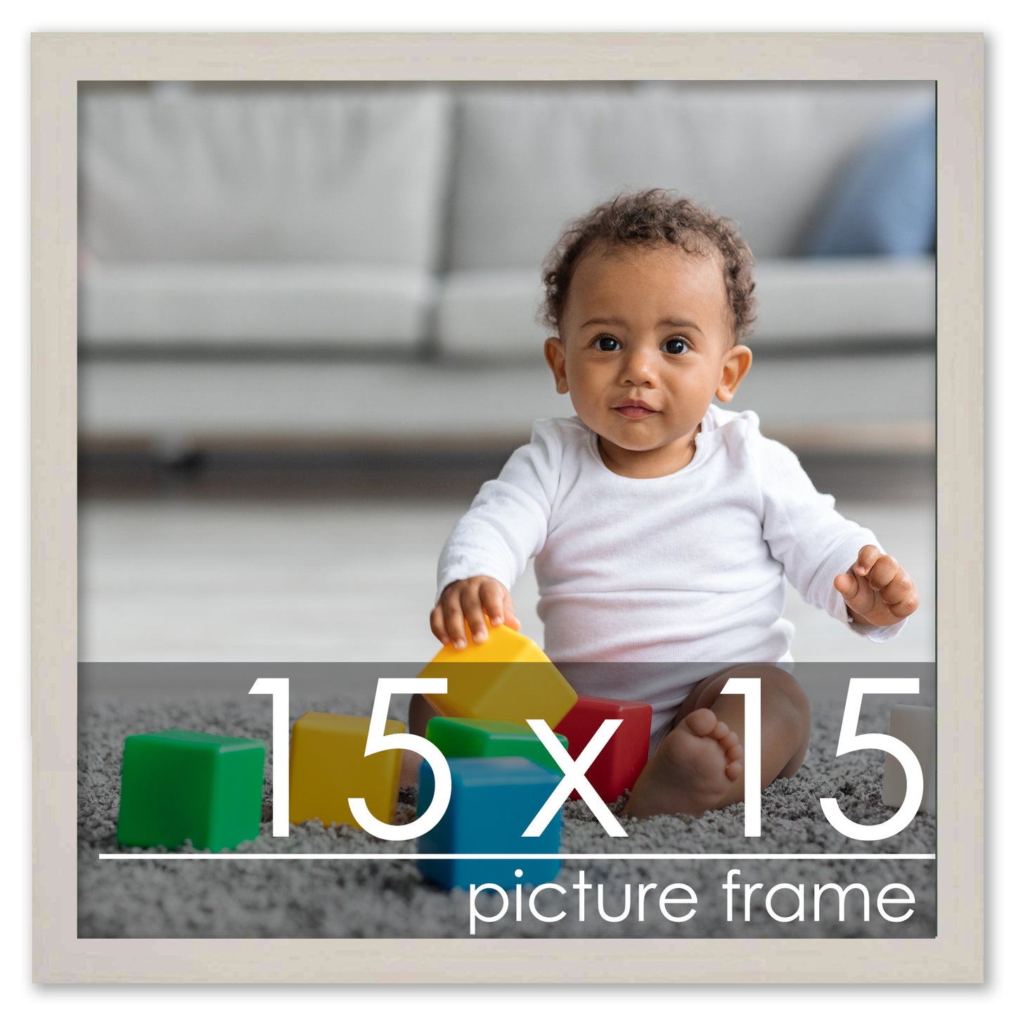 Traditional White Washed Wood Picture Frame
