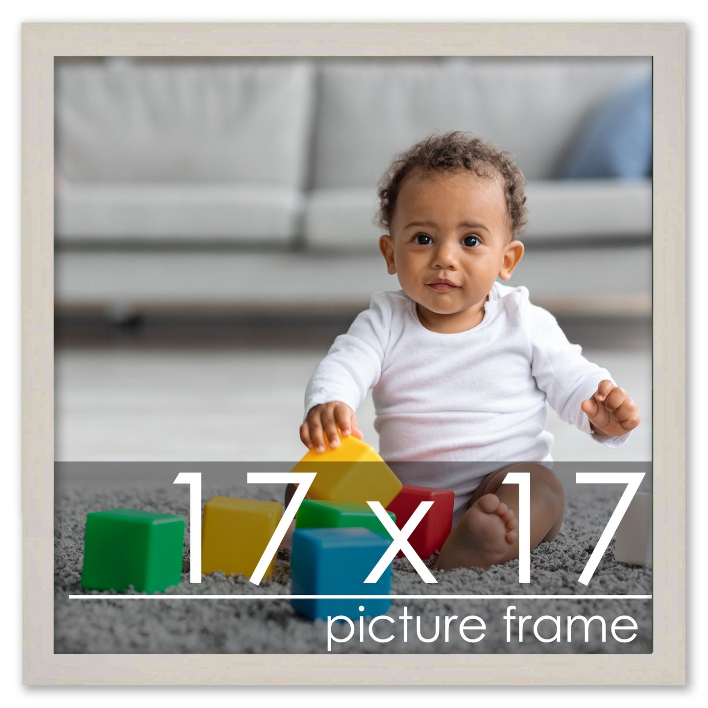 Traditional White Washed Wood Picture Frame