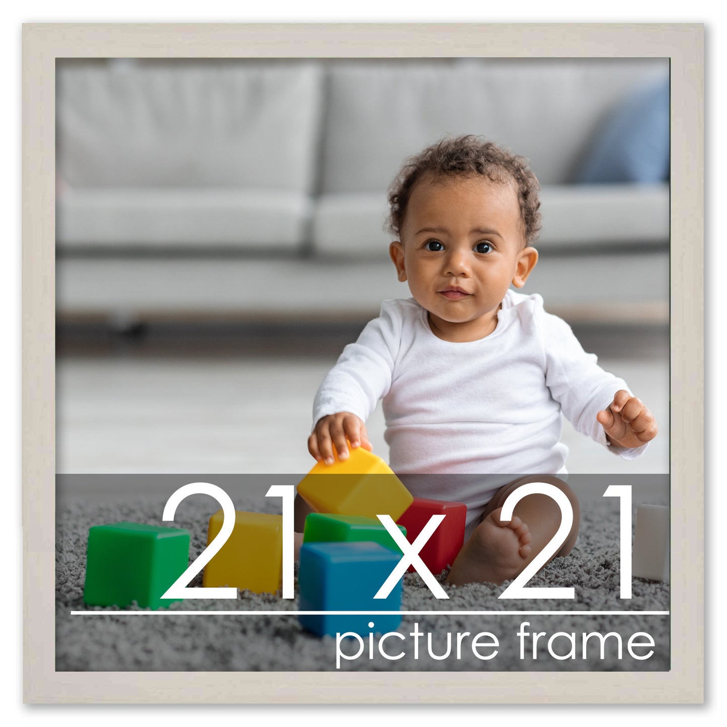 Traditional White Washed Wood Picture Frame