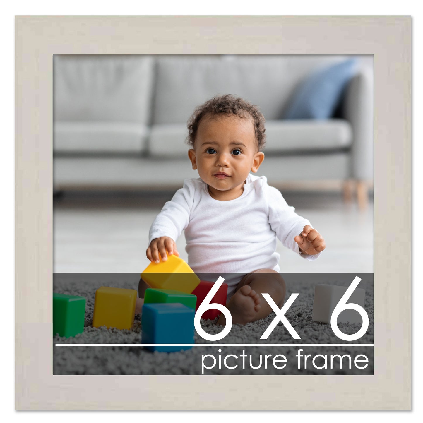 Traditional White Washed Wood Picture Frame