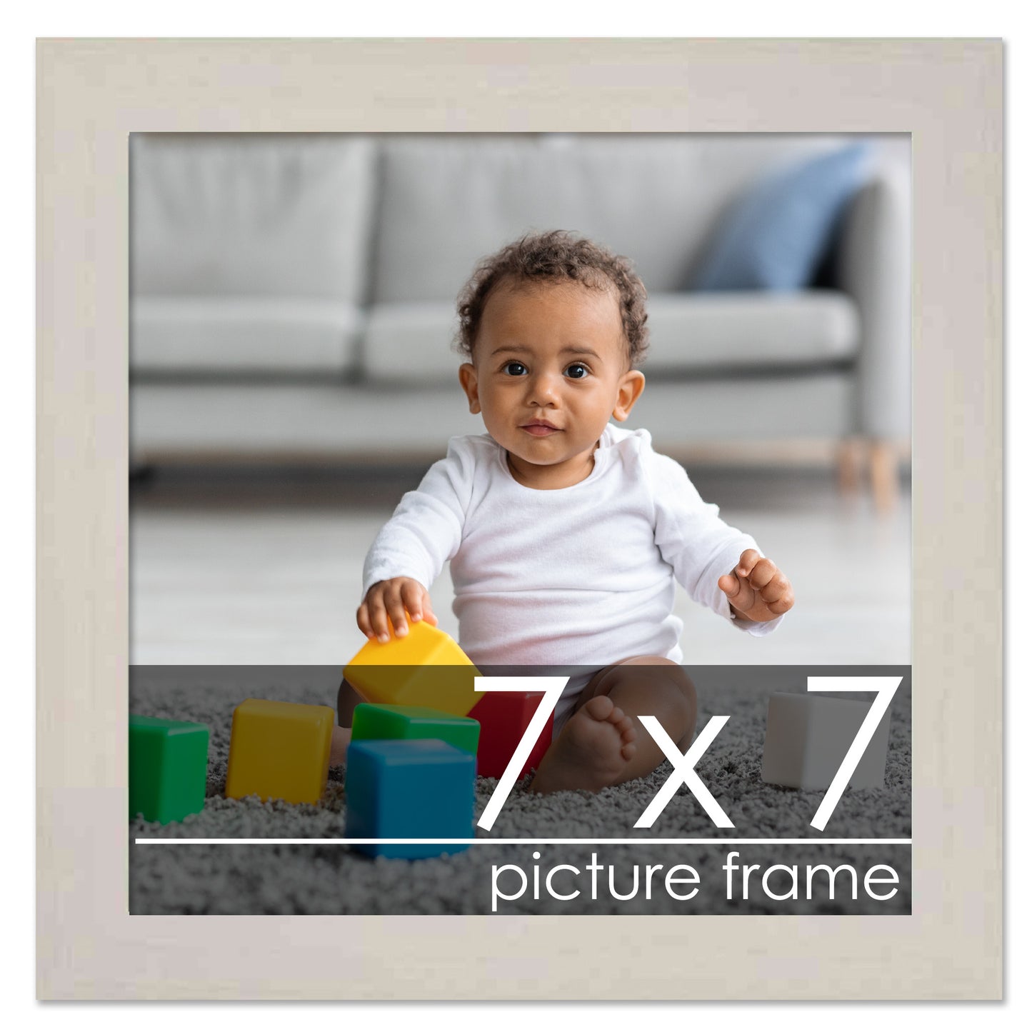 Traditional White Washed Wood Picture Frame