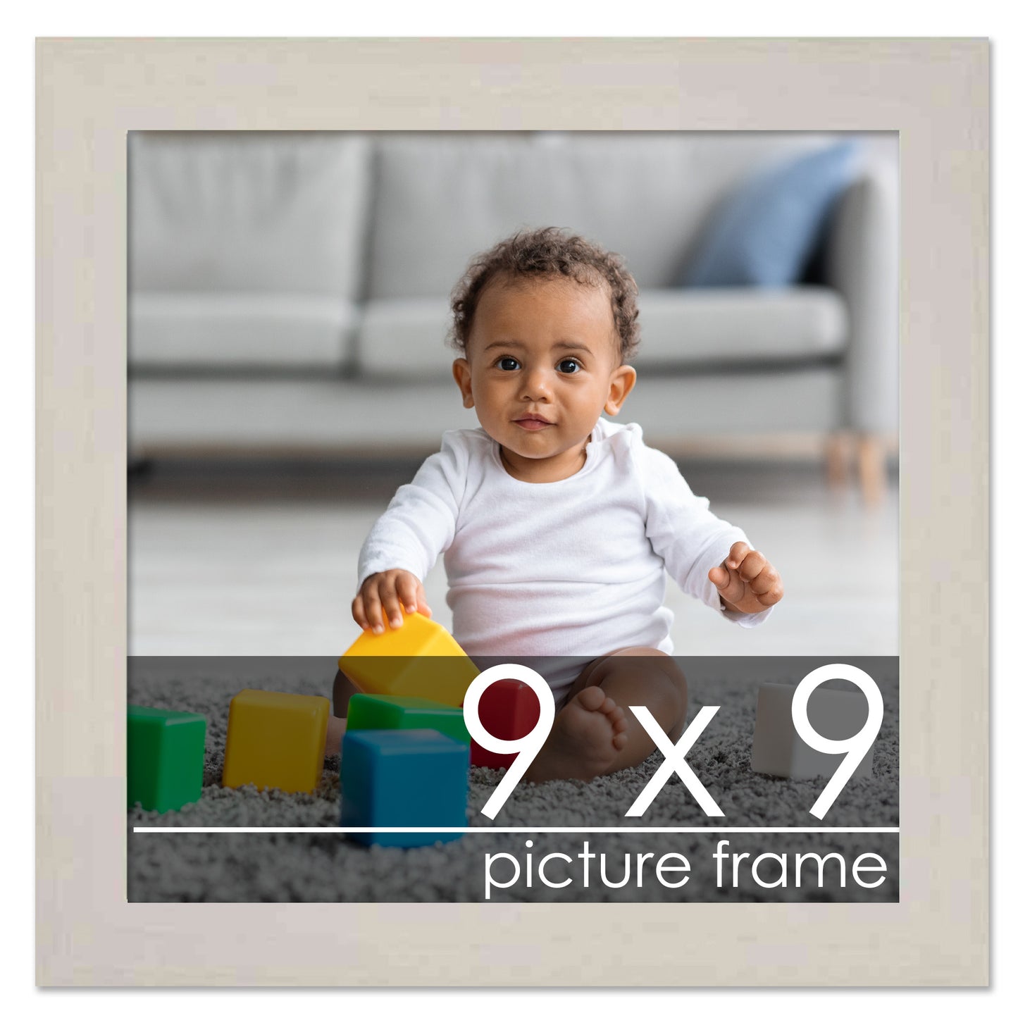 Traditional White Washed Wood Picture Frame