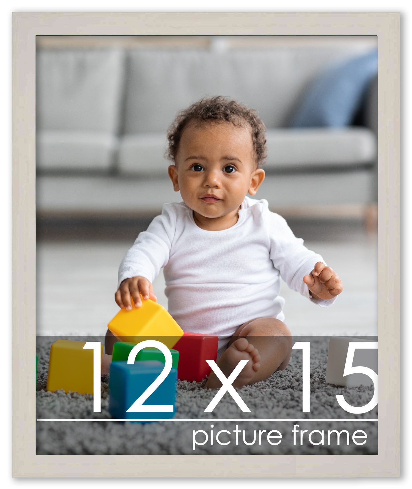 Traditional White Washed Wood Picture Frame