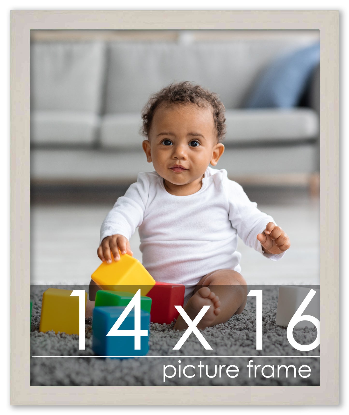 Traditional White Washed Wood Picture Frame