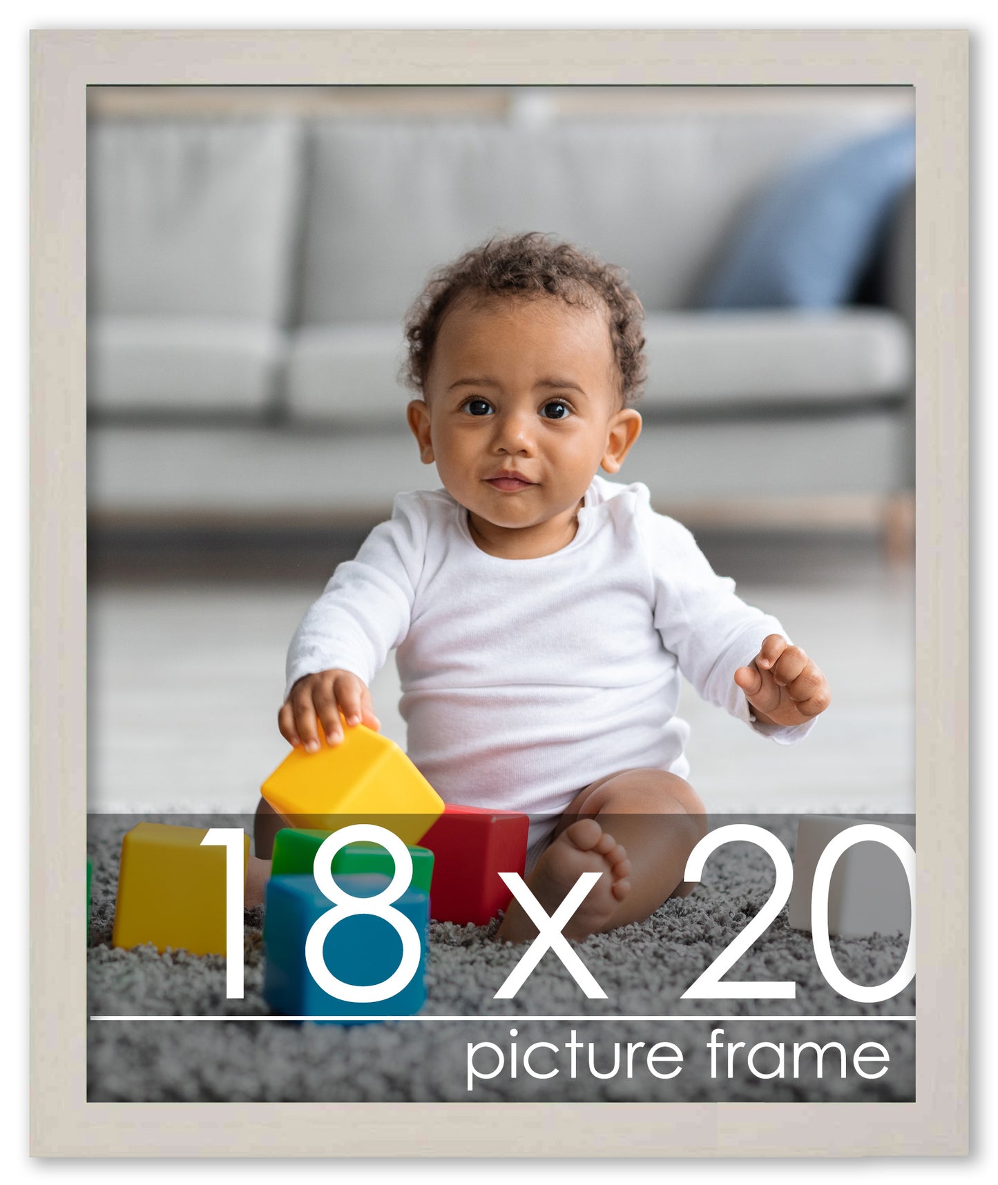 Traditional White Washed Wood Picture Frame