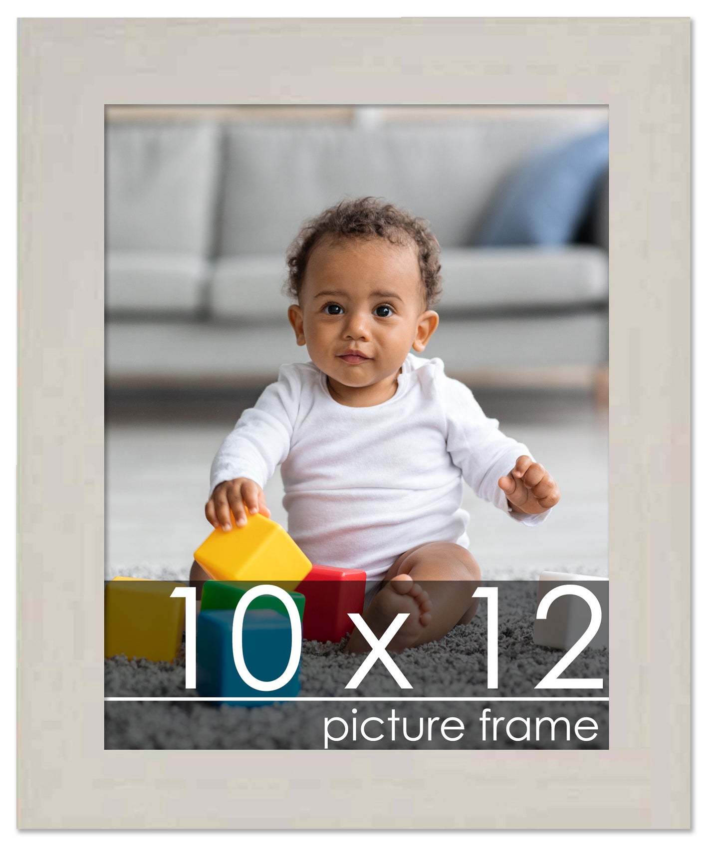 Traditional White Washed Wood Picture Frame