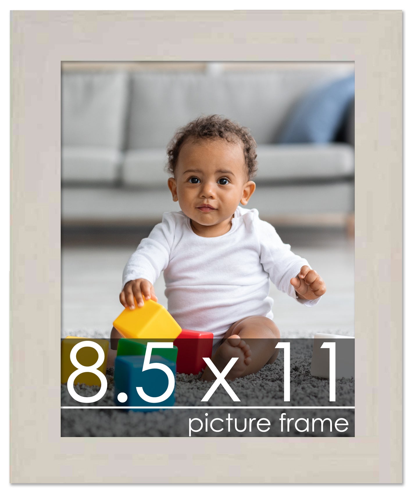Traditional White Washed Wood Picture Frame