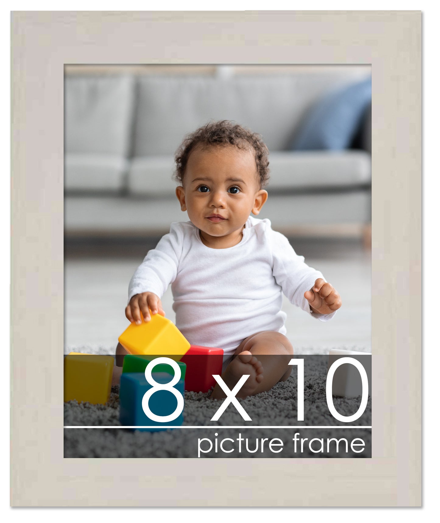 Traditional White Washed Wood Picture Frame