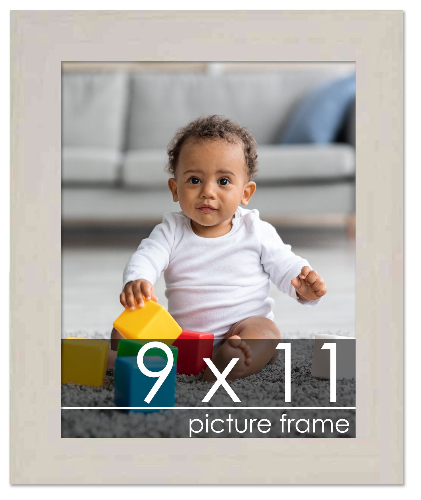 Traditional White Washed Wood Picture Frame