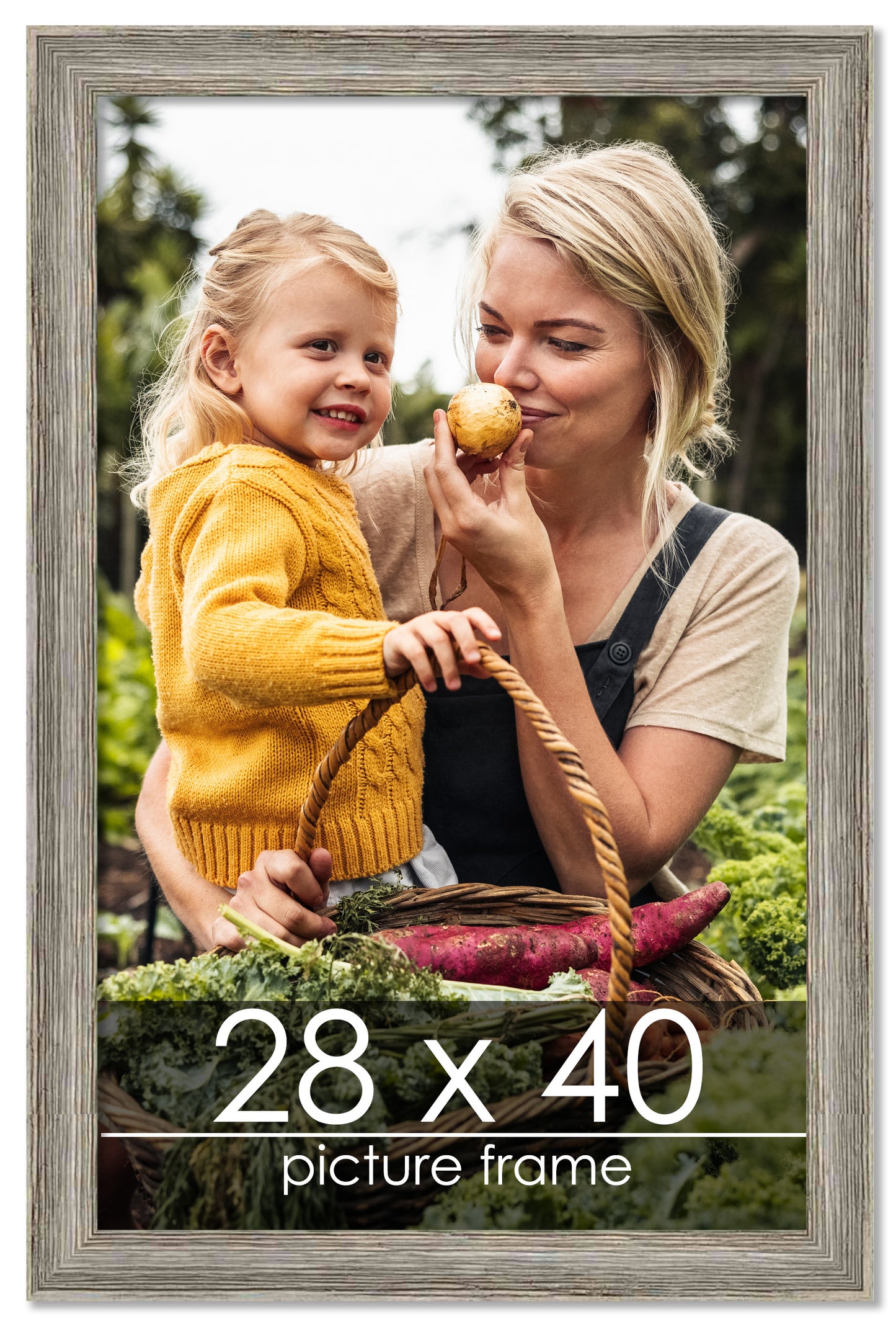 Distressed/Aged Contrast Grey Wood Picture Frame