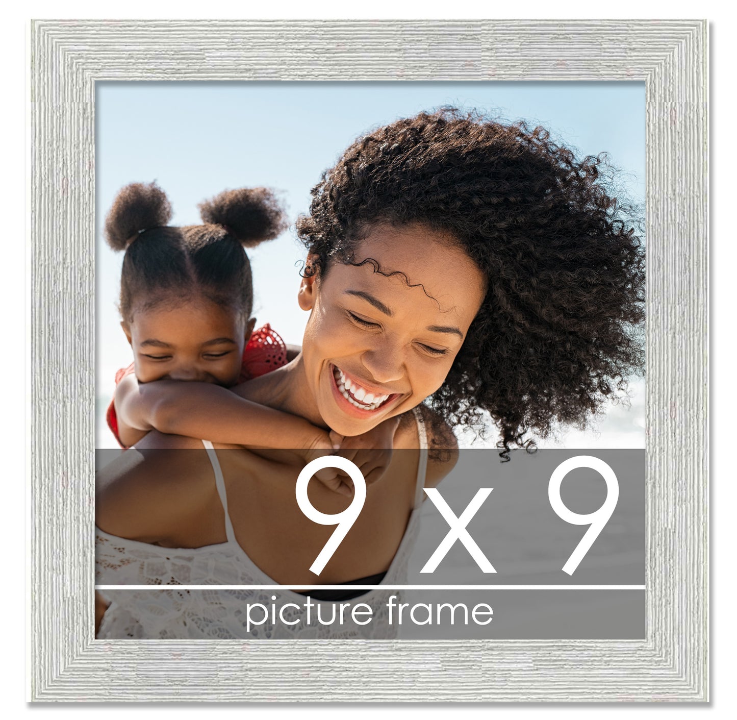 Distressed/Aged White Washed Wood Picture Frame