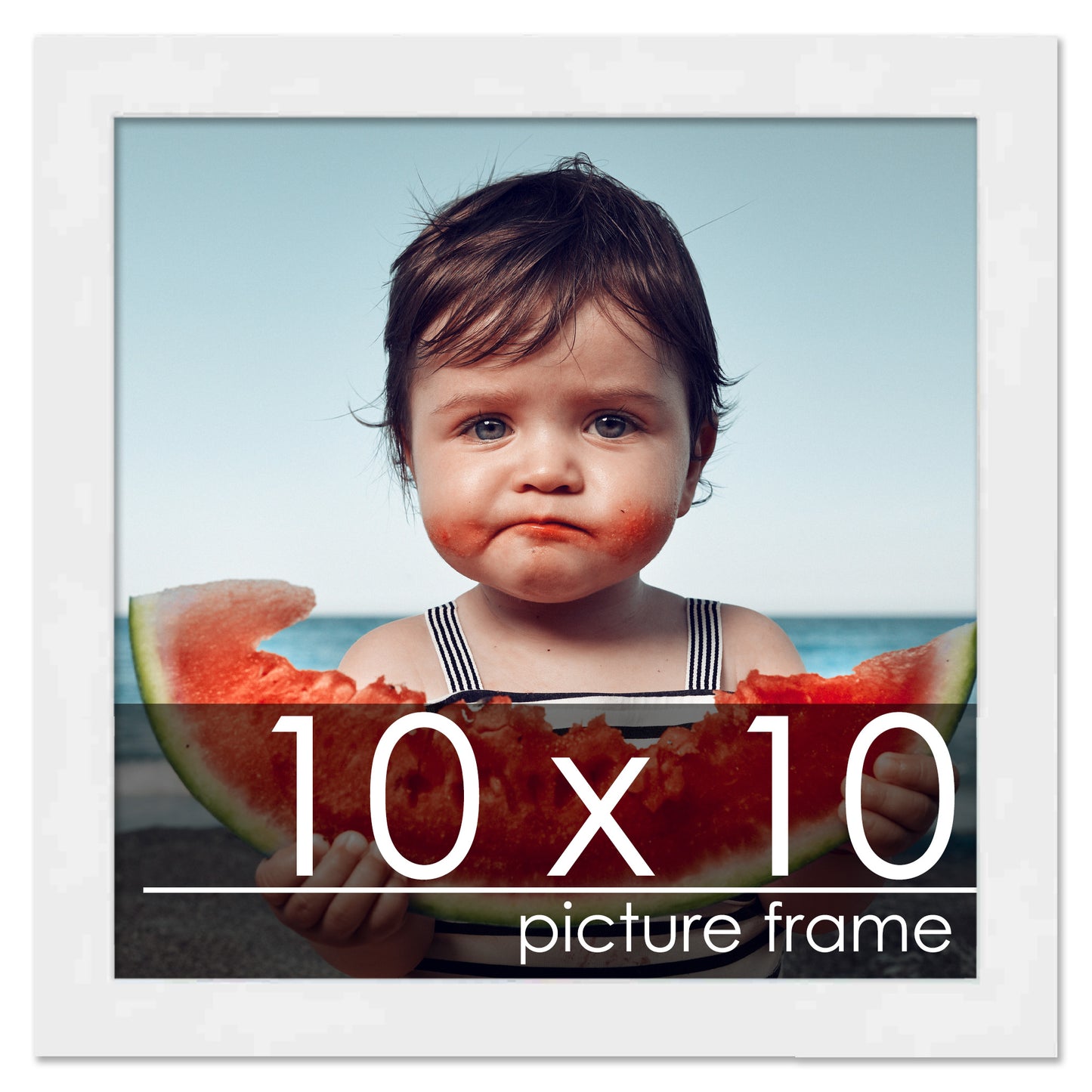 Contemporary White Wood Picture Frame