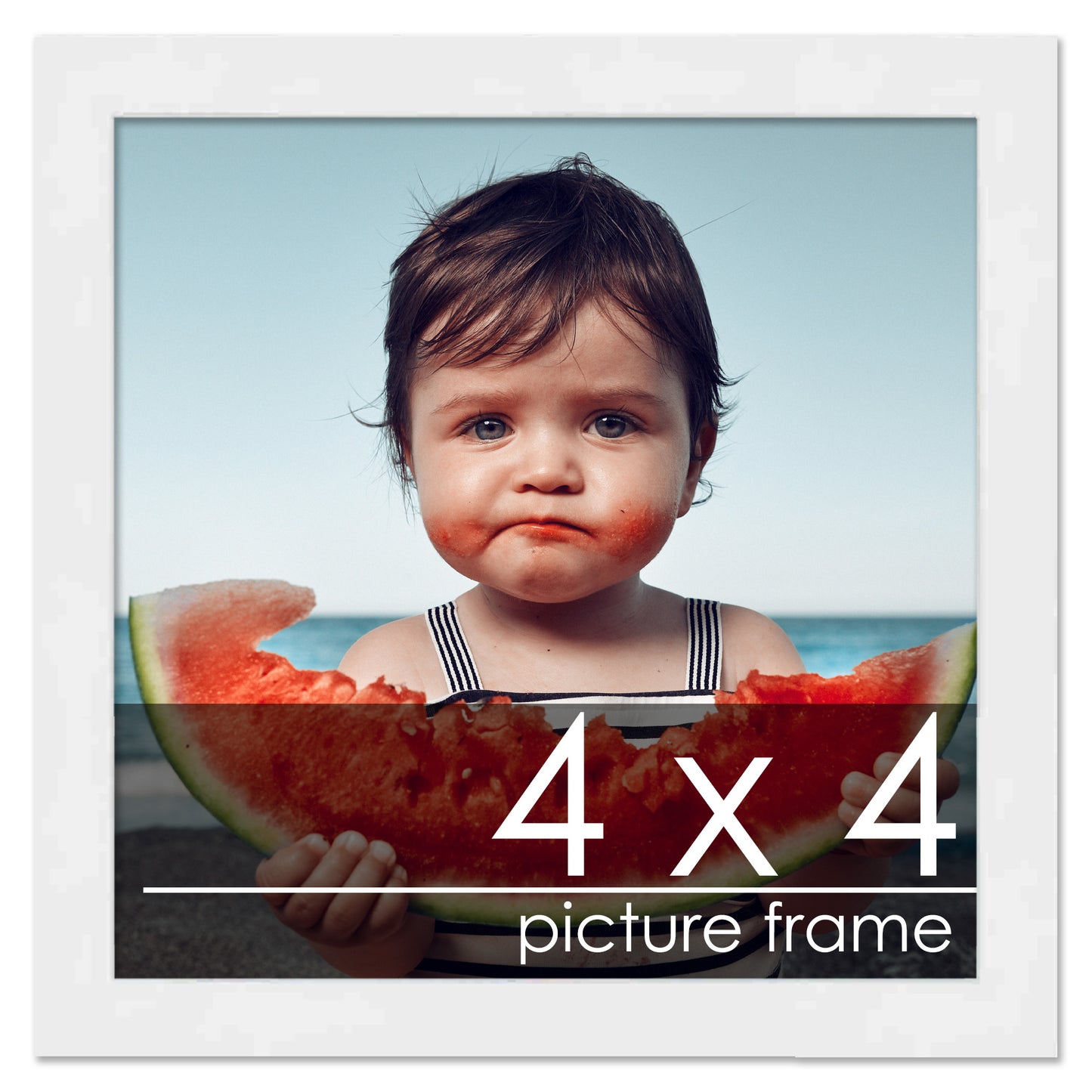 Contemporary White Wood Picture Frame