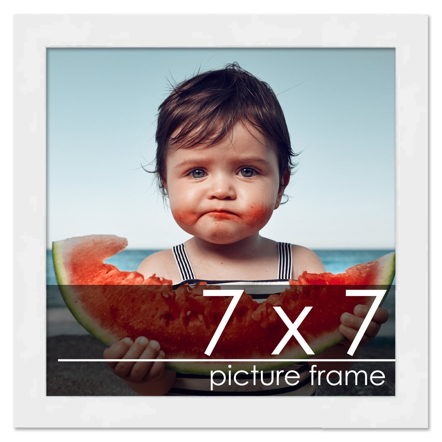Contemporary White Wood Picture Frame