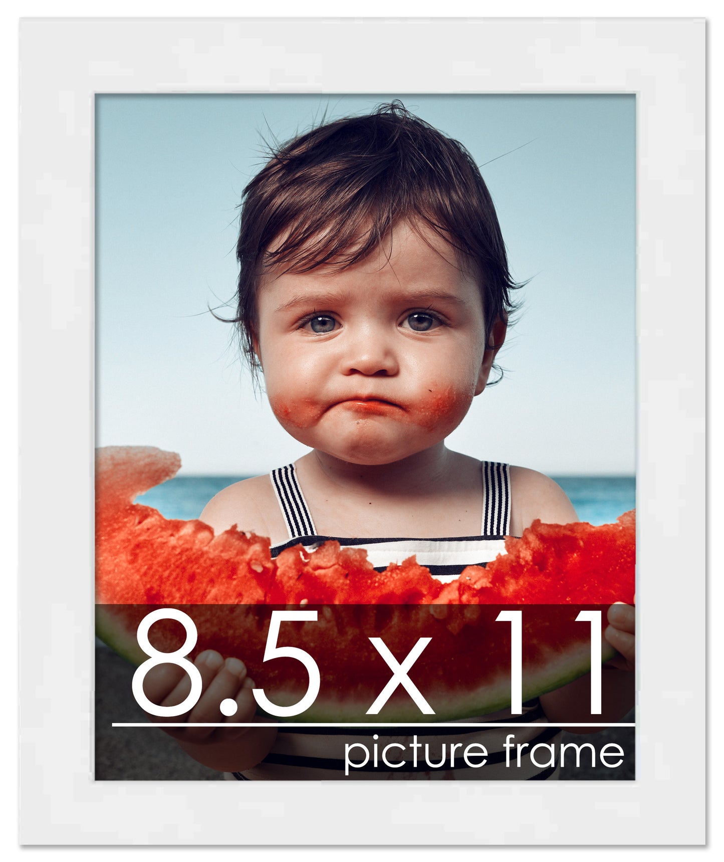 Contemporary White Wood Picture Frame