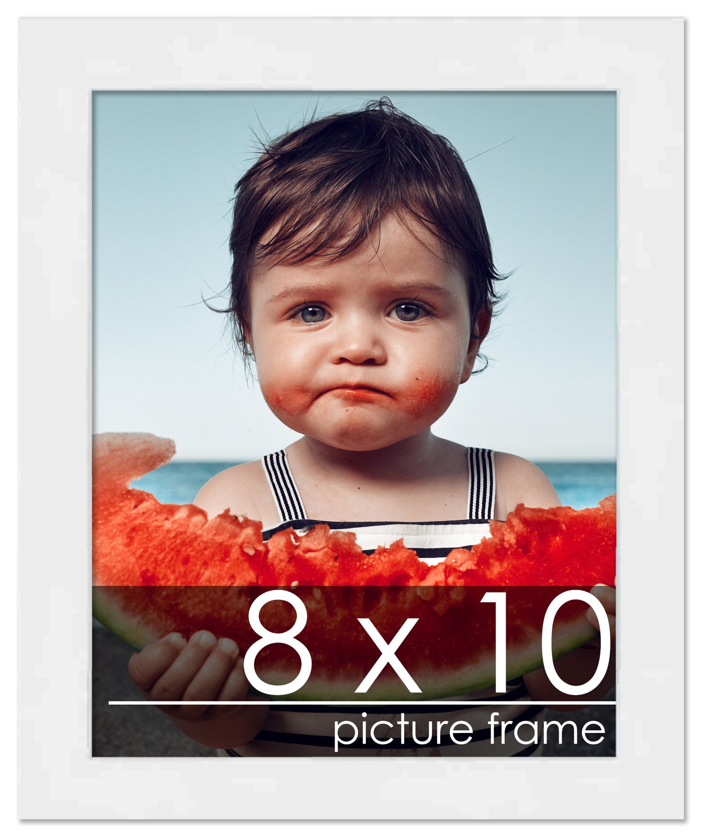 Contemporary White Wood Picture Frame