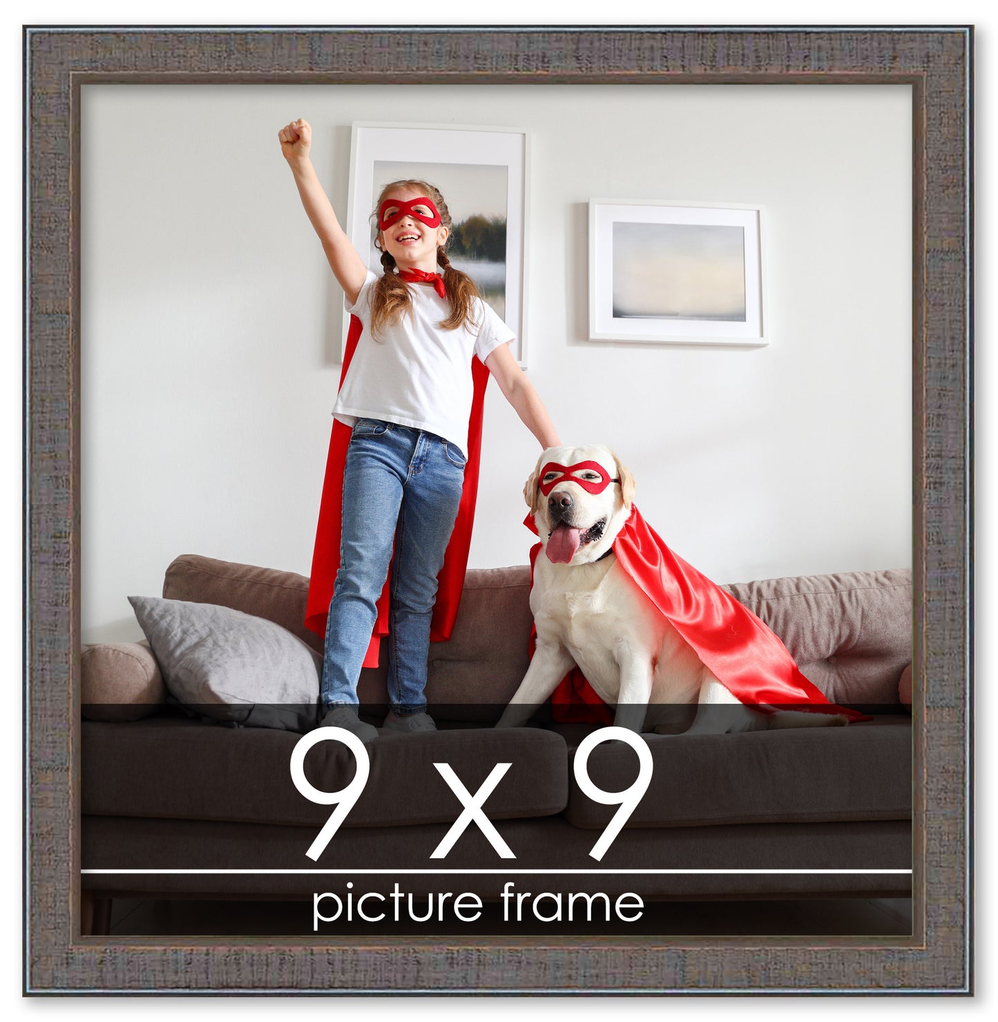 Distressed/Aged Pewter Wood Picture Frame