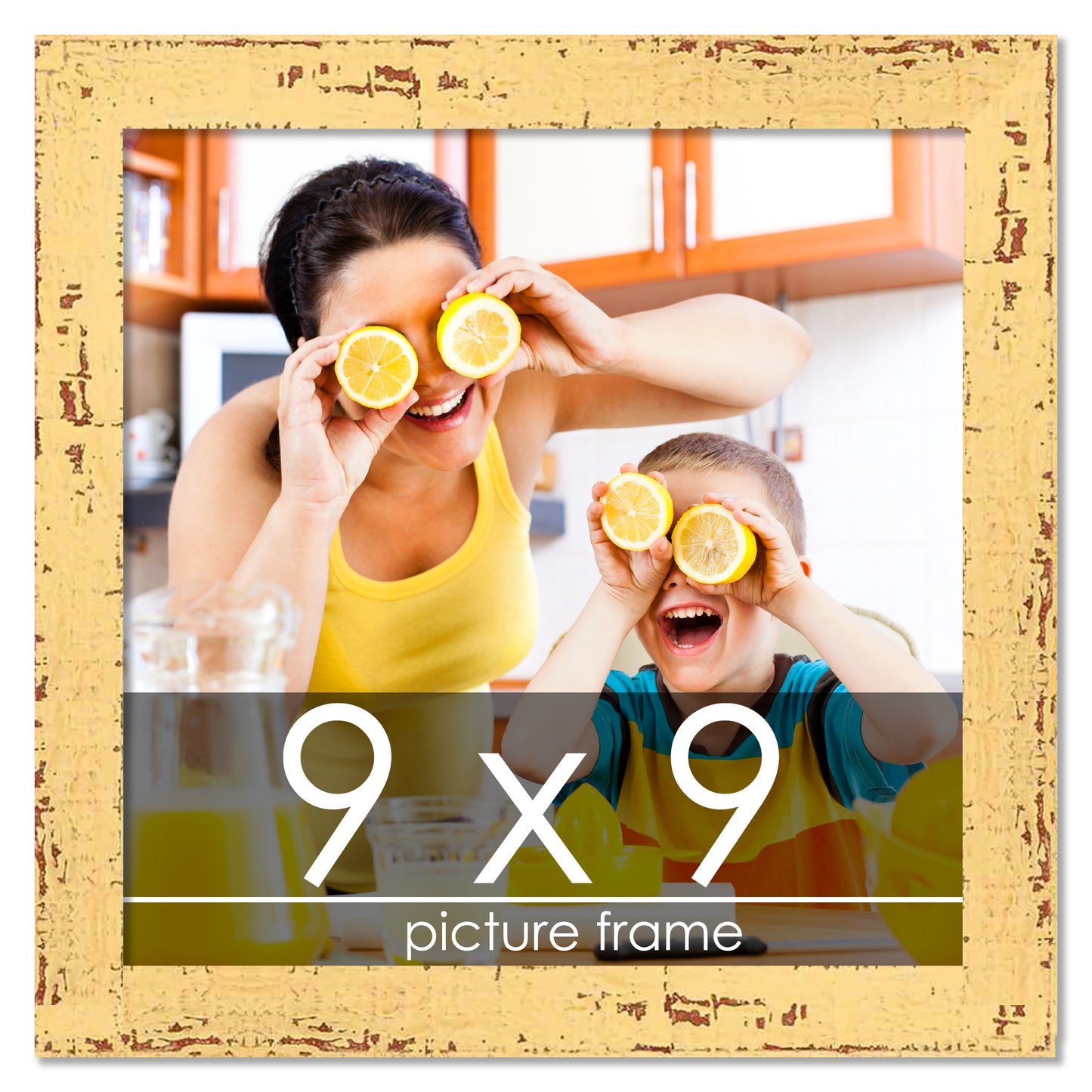 Shabby Chic Yellow Wood Picture Frame