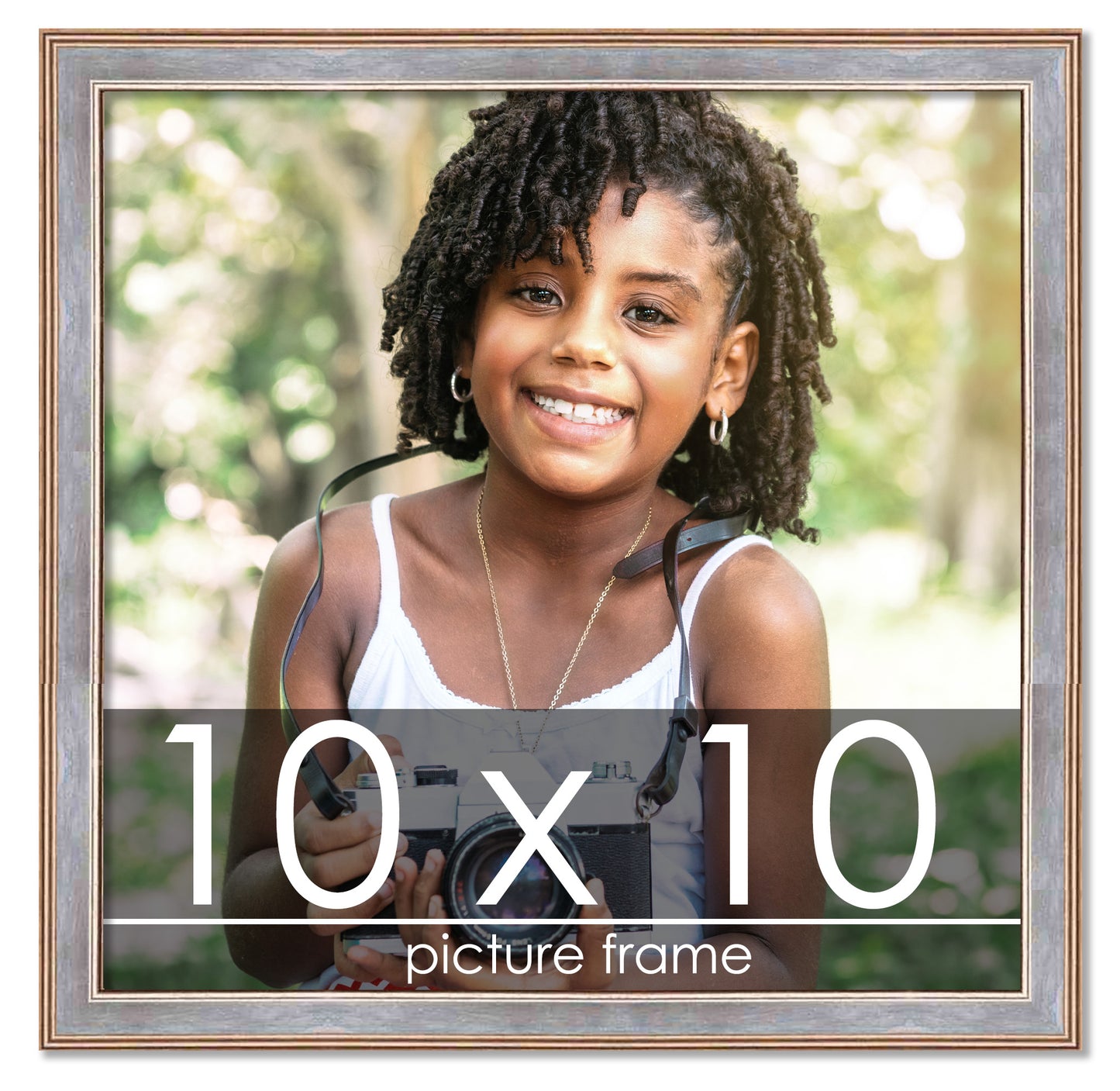 Contemporary Antique Silver Wood Picture Frame