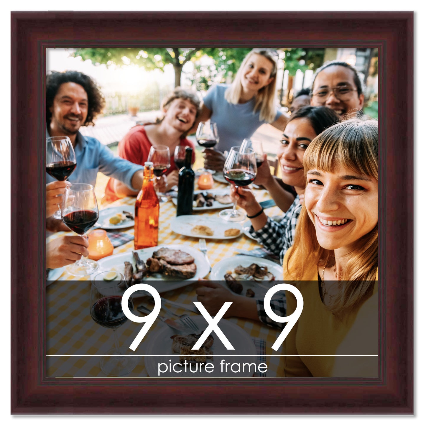 Contemporary Mahogany Wood Picture Frame