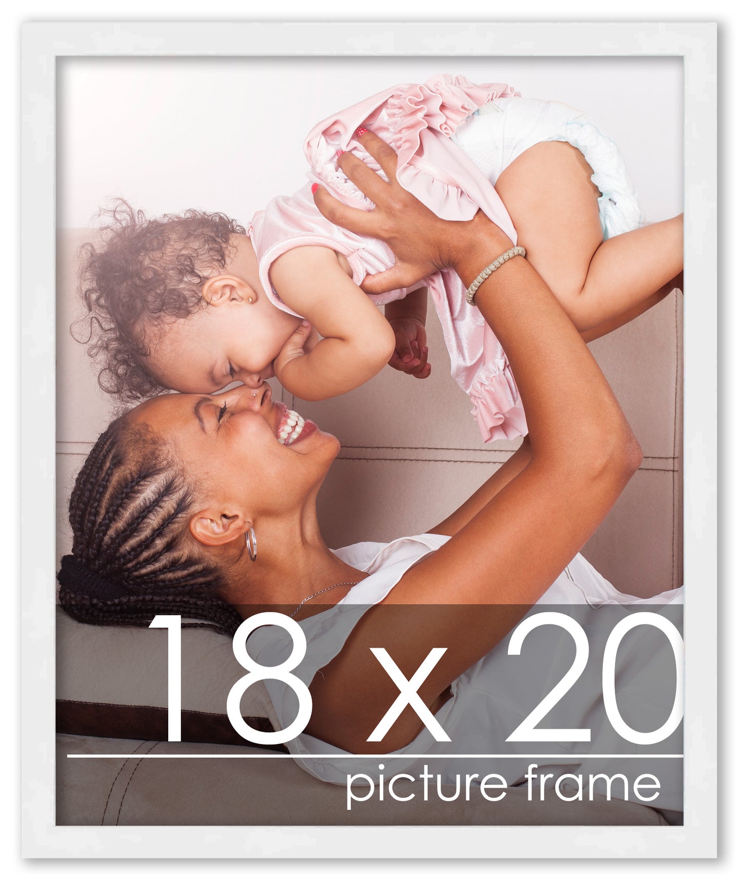 Contemporary White Wood Picture Frame