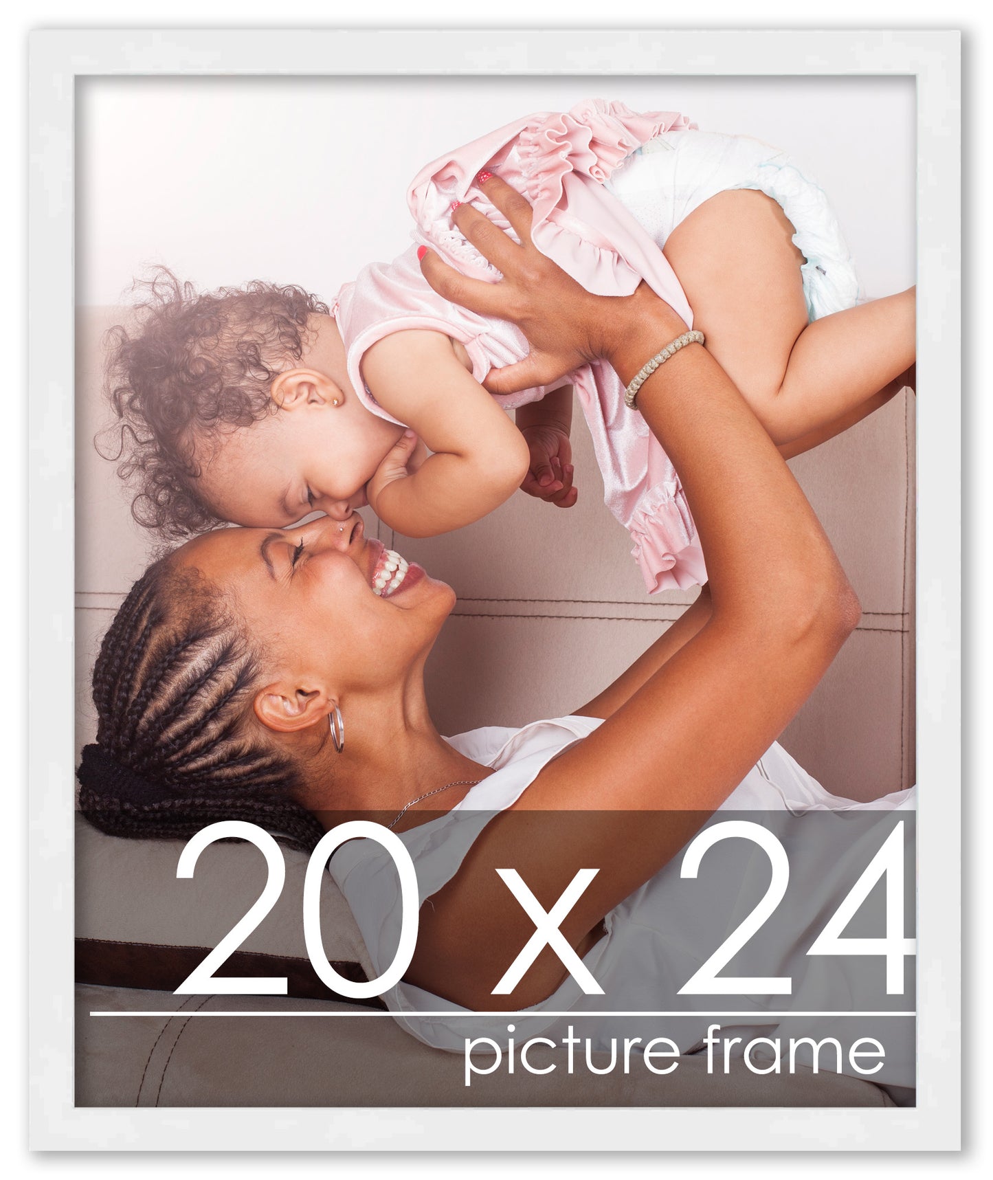 Contemporary White Wood Picture Frame