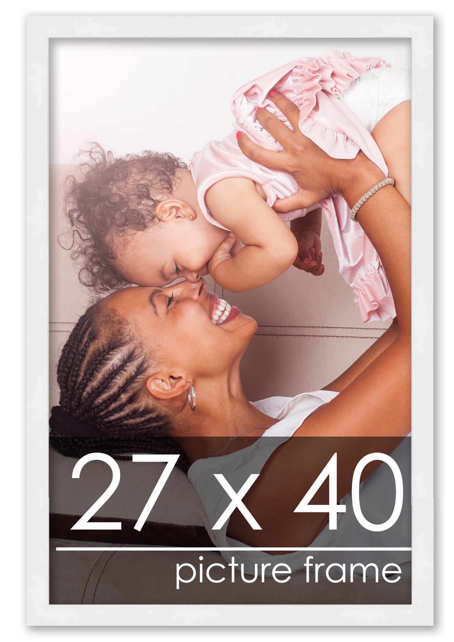 Contemporary White Wood Picture Frame