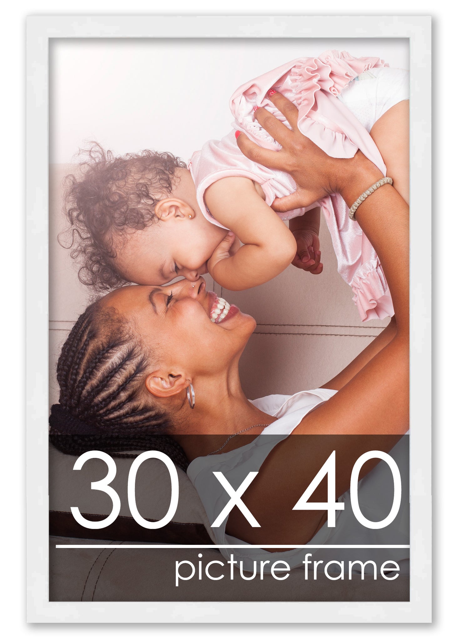 Contemporary White Wood Picture Frame