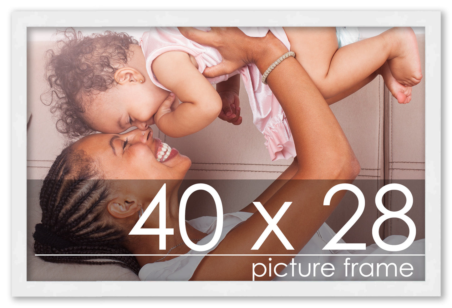 Contemporary White Wood Picture Frame