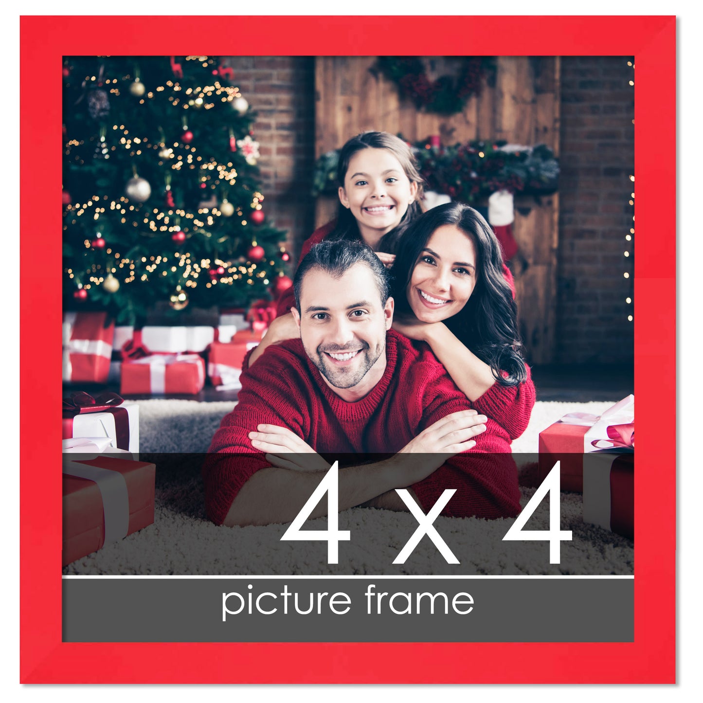 Contemporary Red Wood Picture Frame