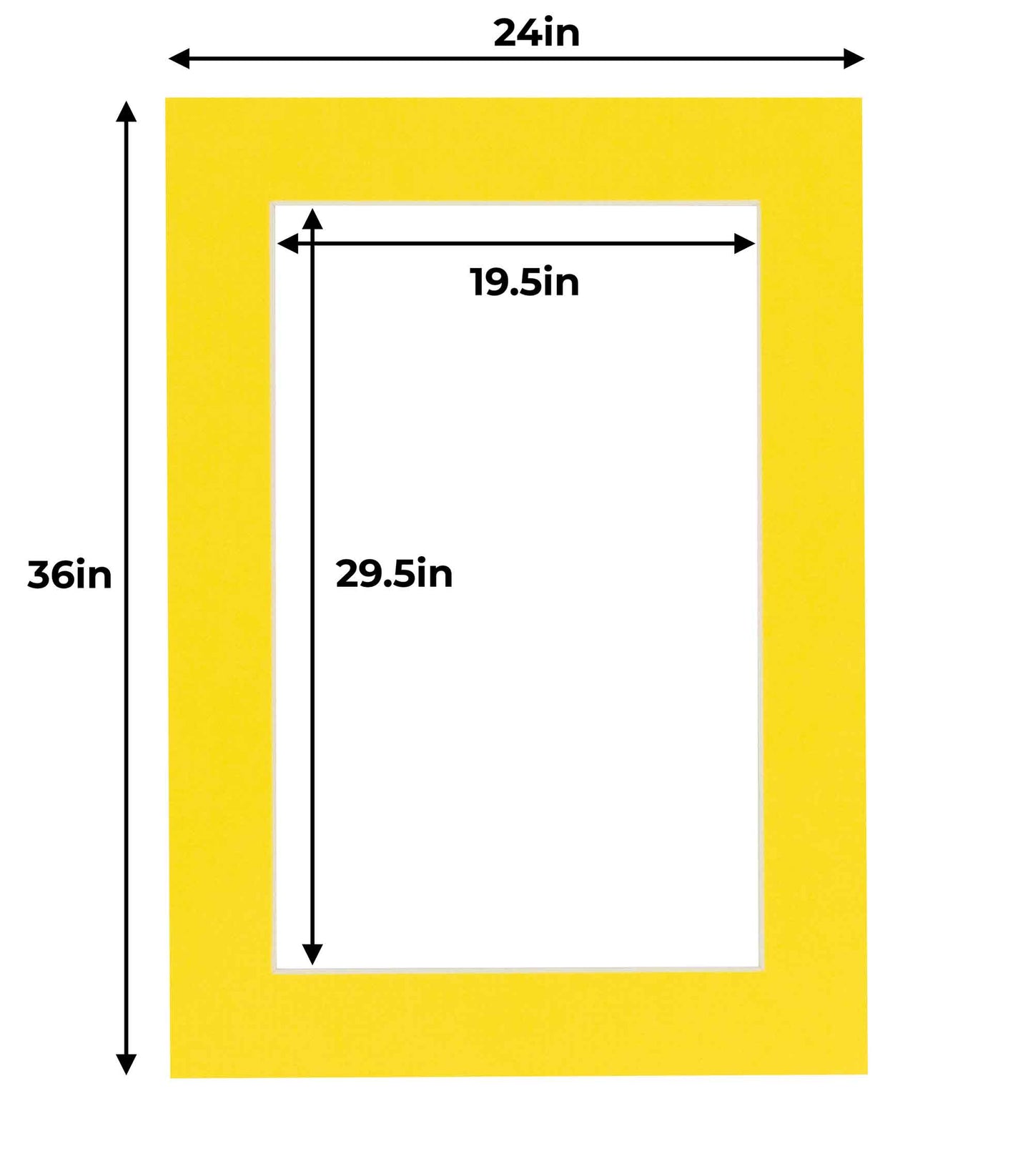 Pack of 25 Yellow Precut Acid-Free Matboards