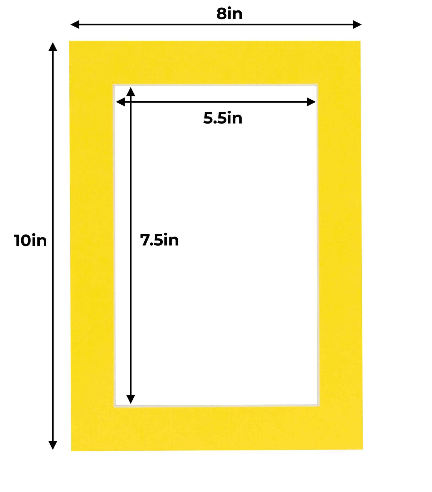 Pack of 10 Yellow Precut Acid-Free Matboards