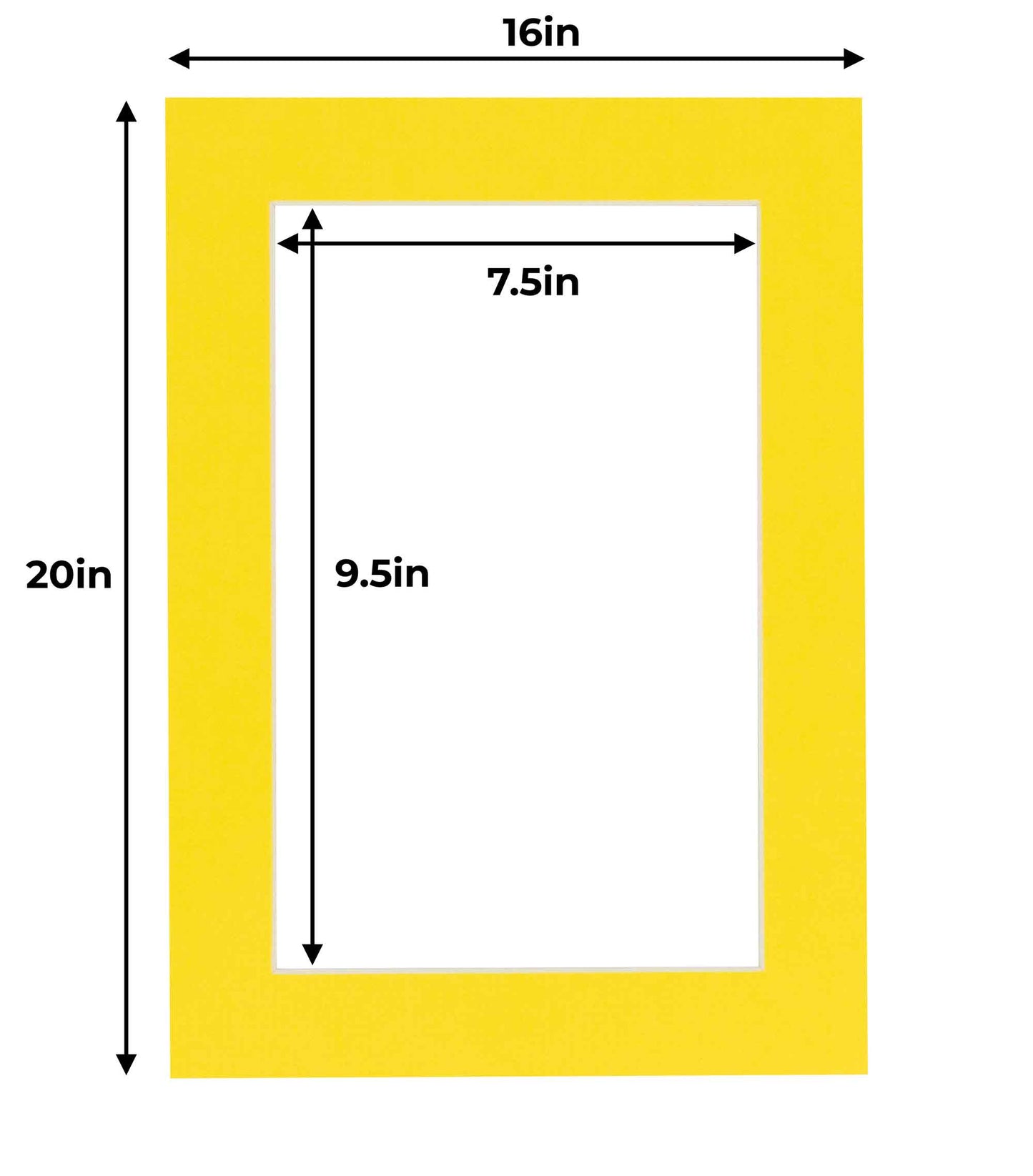 Pack of 25 Yellow Precut Acid-Free Matboards
