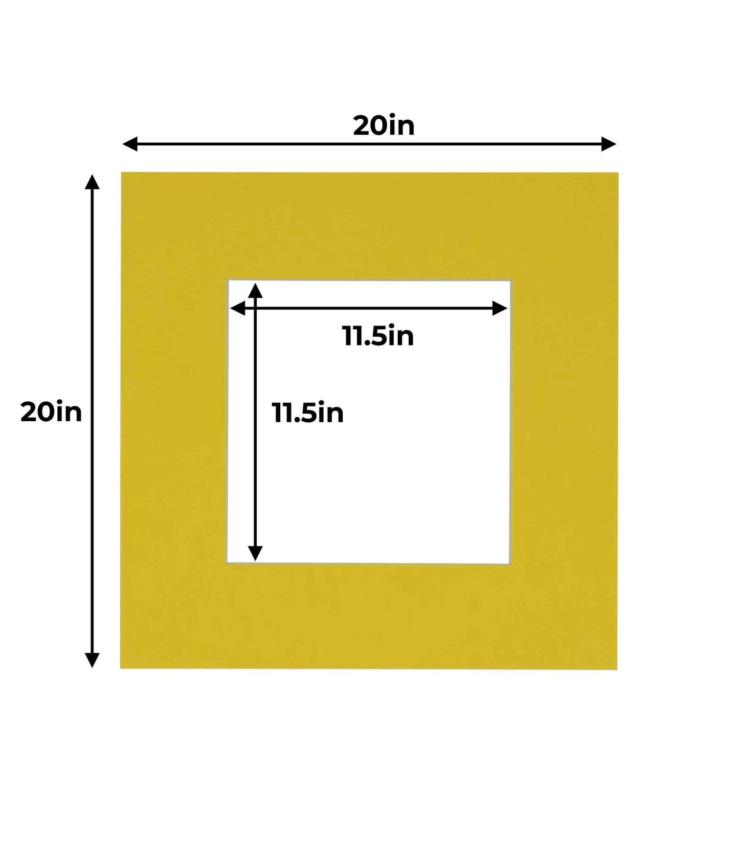 Pack of 25 Yellow Precut Acid-Free Matboards