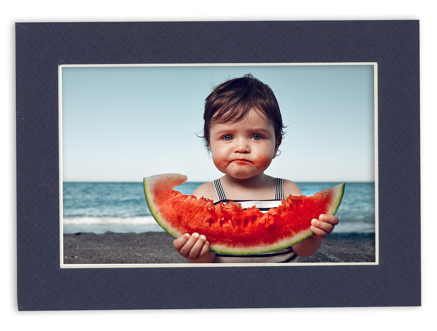 Navy Blue Precut Acid-Free Matboard Set with Clear Bag & Backing