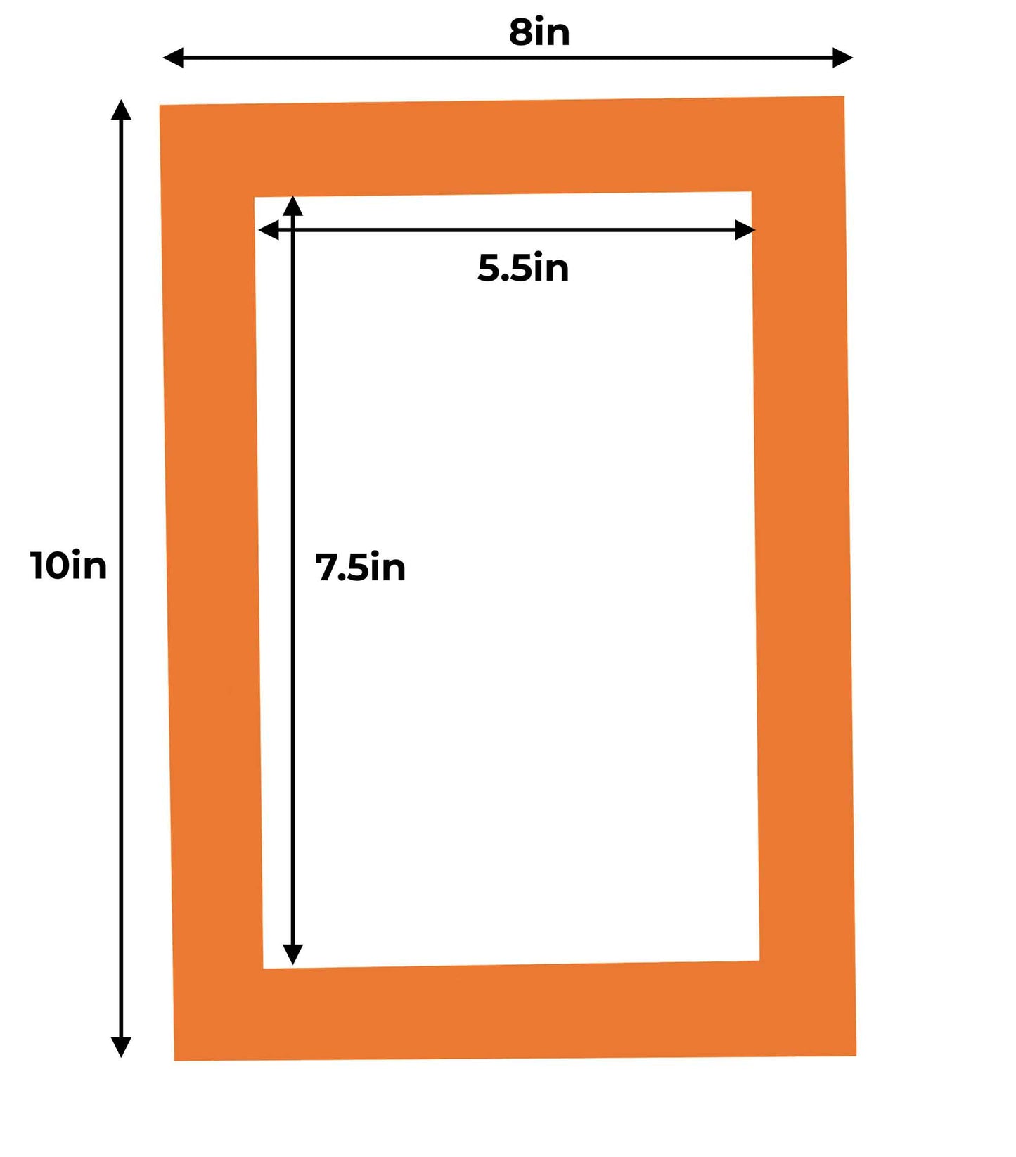Pack of 10 Orange Precut Acid-Free Matboards