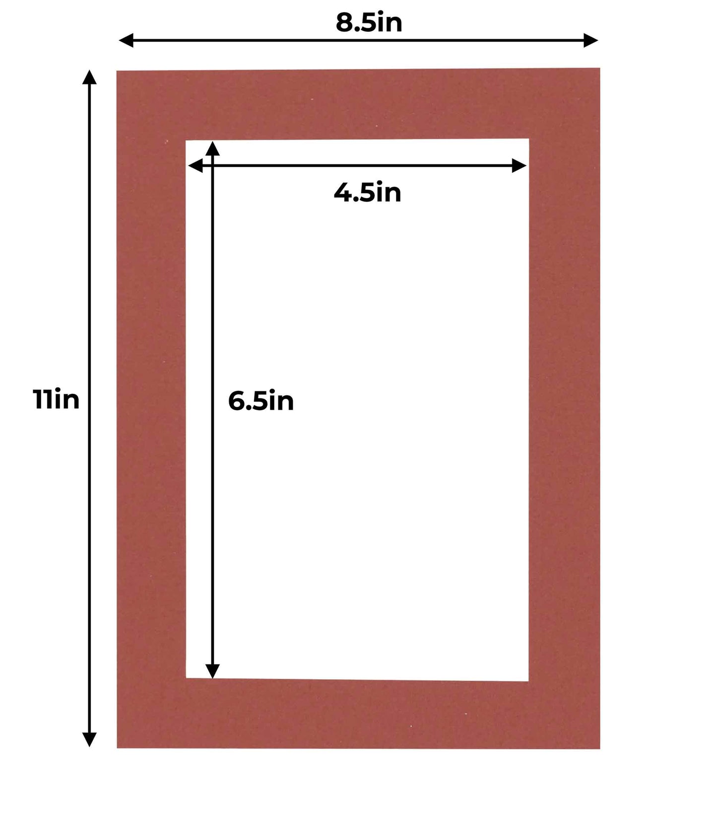 Pack of 25 Brick Red Precut Acid-Free Matboards