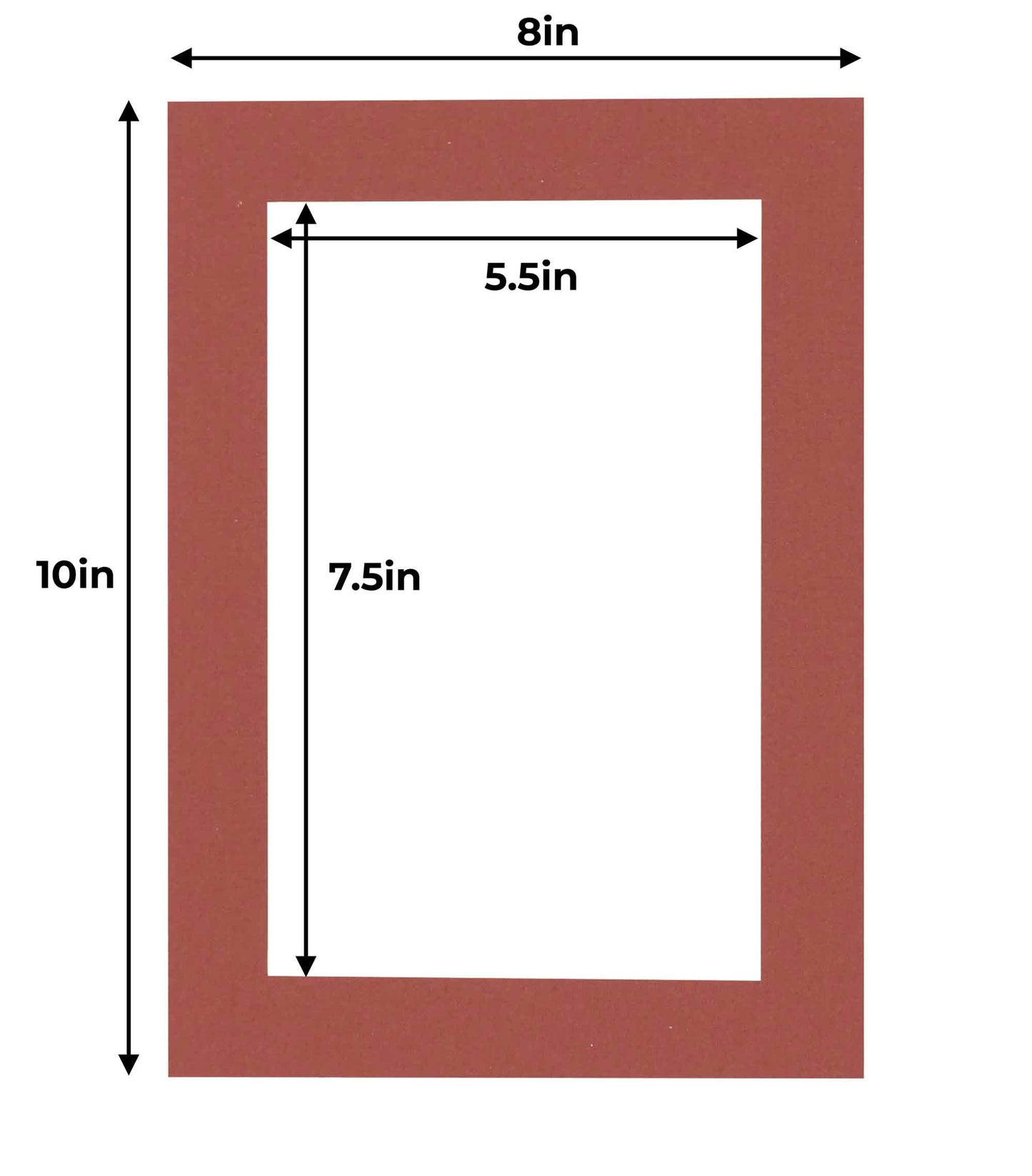 Pack of 10 Brick Red Precut Acid-Free Matboards