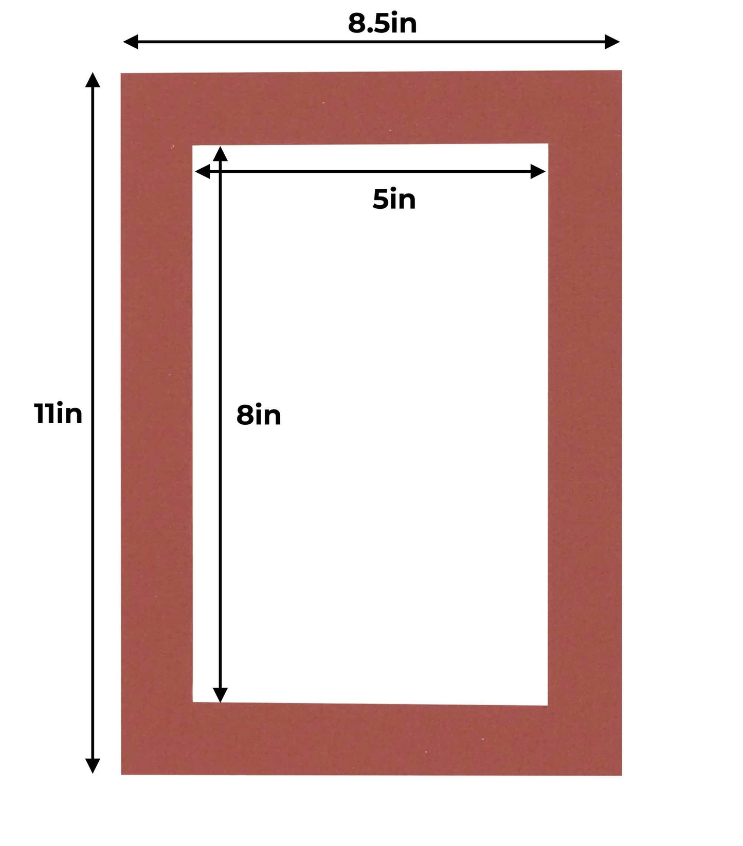 Pack of 25 Brick Red Precut Acid-Free Matboards