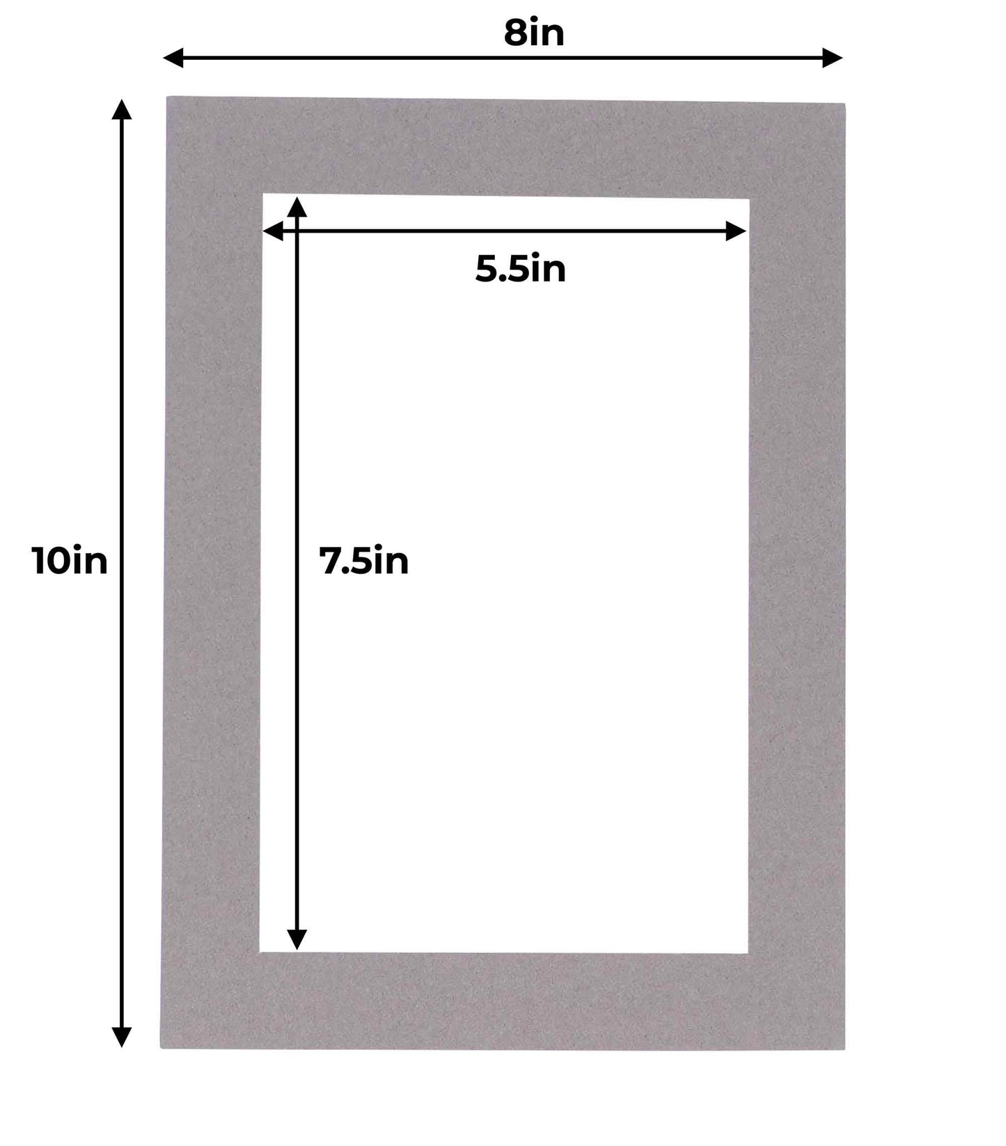 Pack of 10 Charcoal Grey Precut Acid-Free Matboards