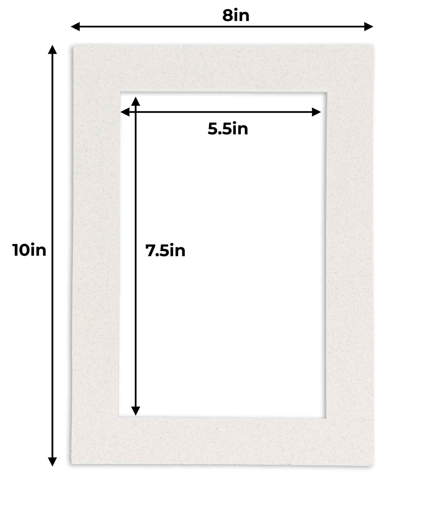 Pack of 25 Oyster Shell White Precut Acid-Free Matboard Set with Clear Bags & Backings