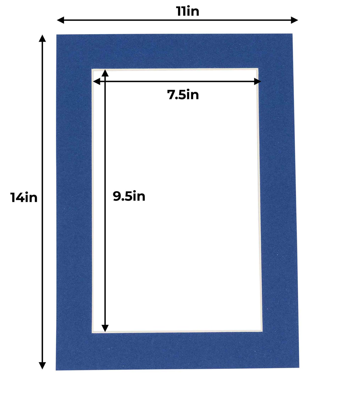Bottle Blue Precut Acid-Free Matboard Set with Clear Bag & Backing
