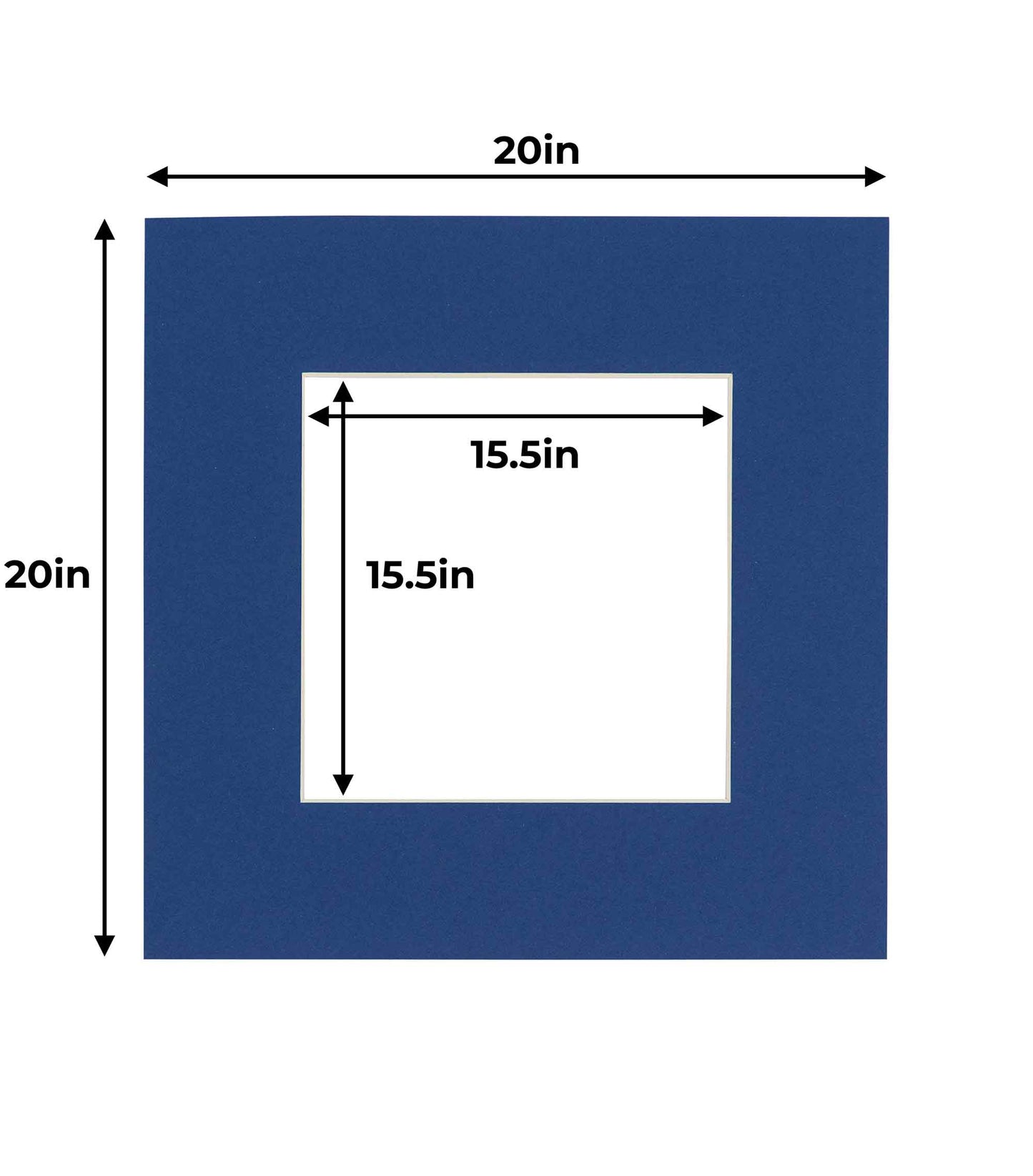 Bottle Blue Precut Acid-Free Matboard Set with Clear Bag & Backing