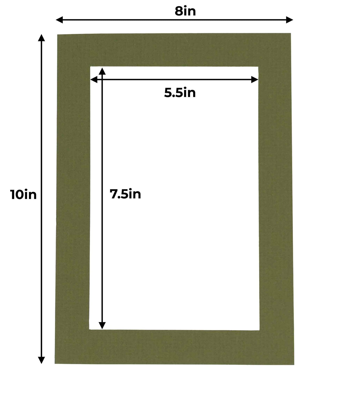Dill Green Precut Acid-Free Matboard Set with Clear Bag & Backing