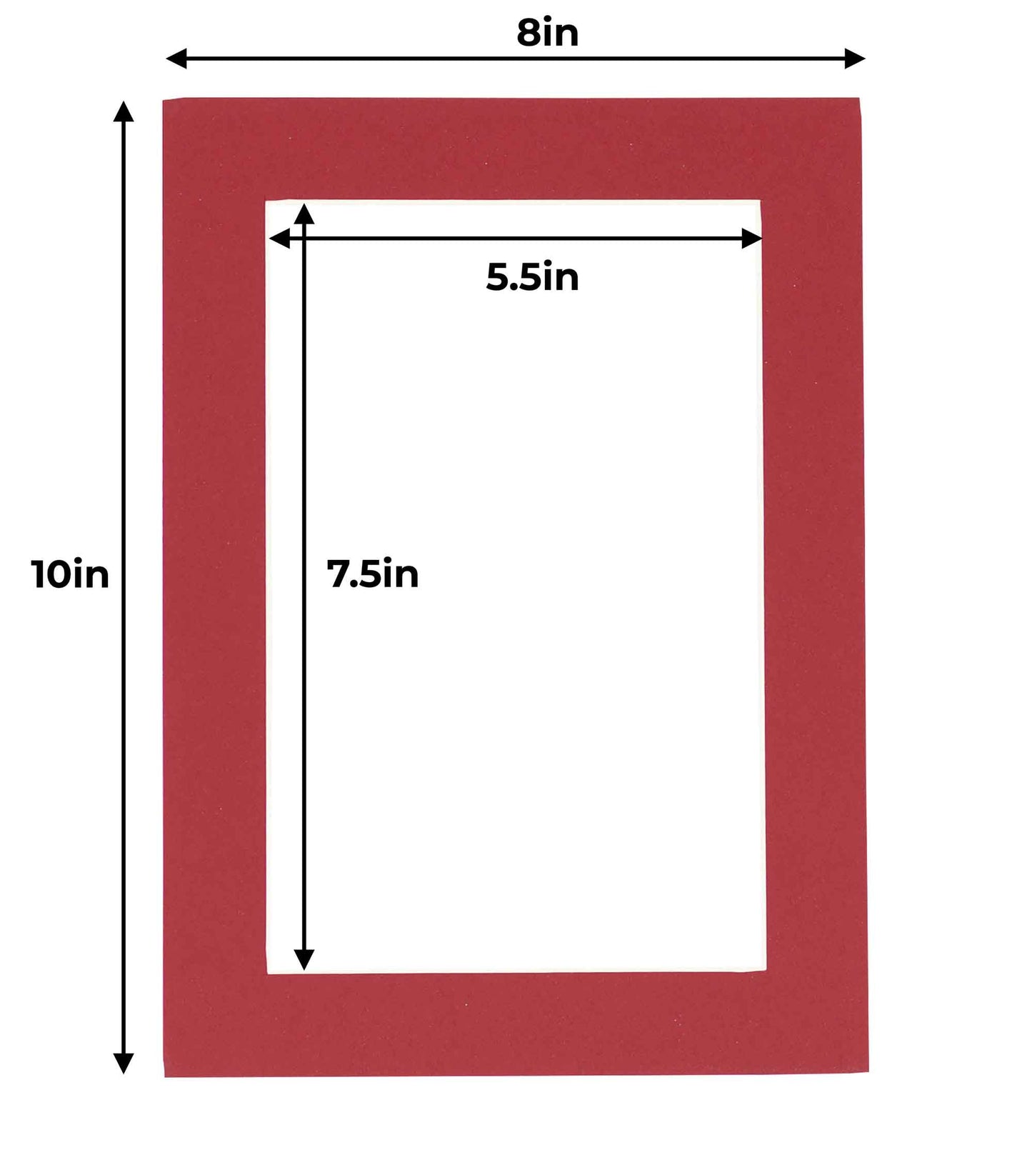 Pack of 10 Deep Red Precut Acid-Free Matboards