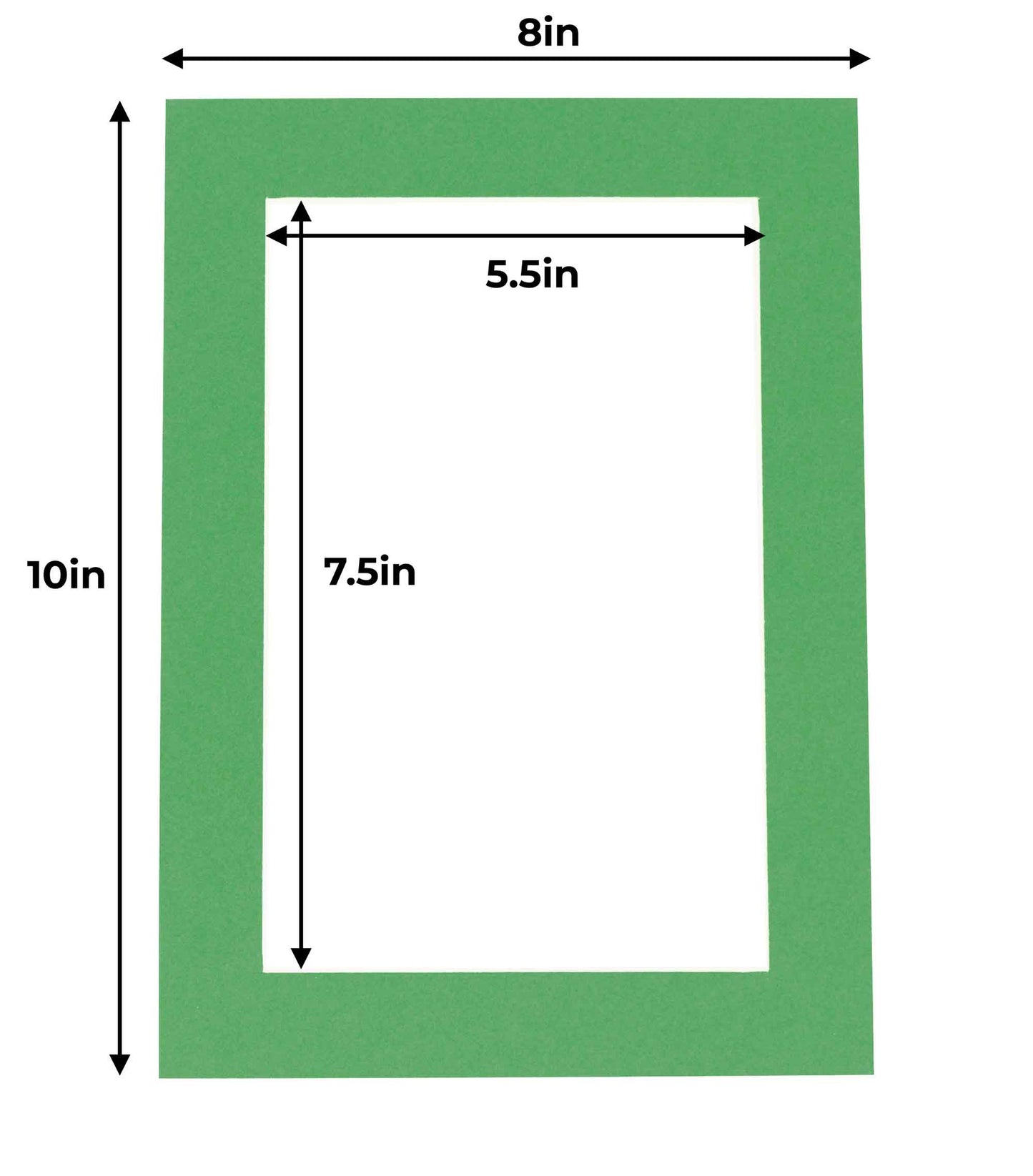 Bright Green Precut Acid-Free Matboard Set with Clear Bag & Backing
