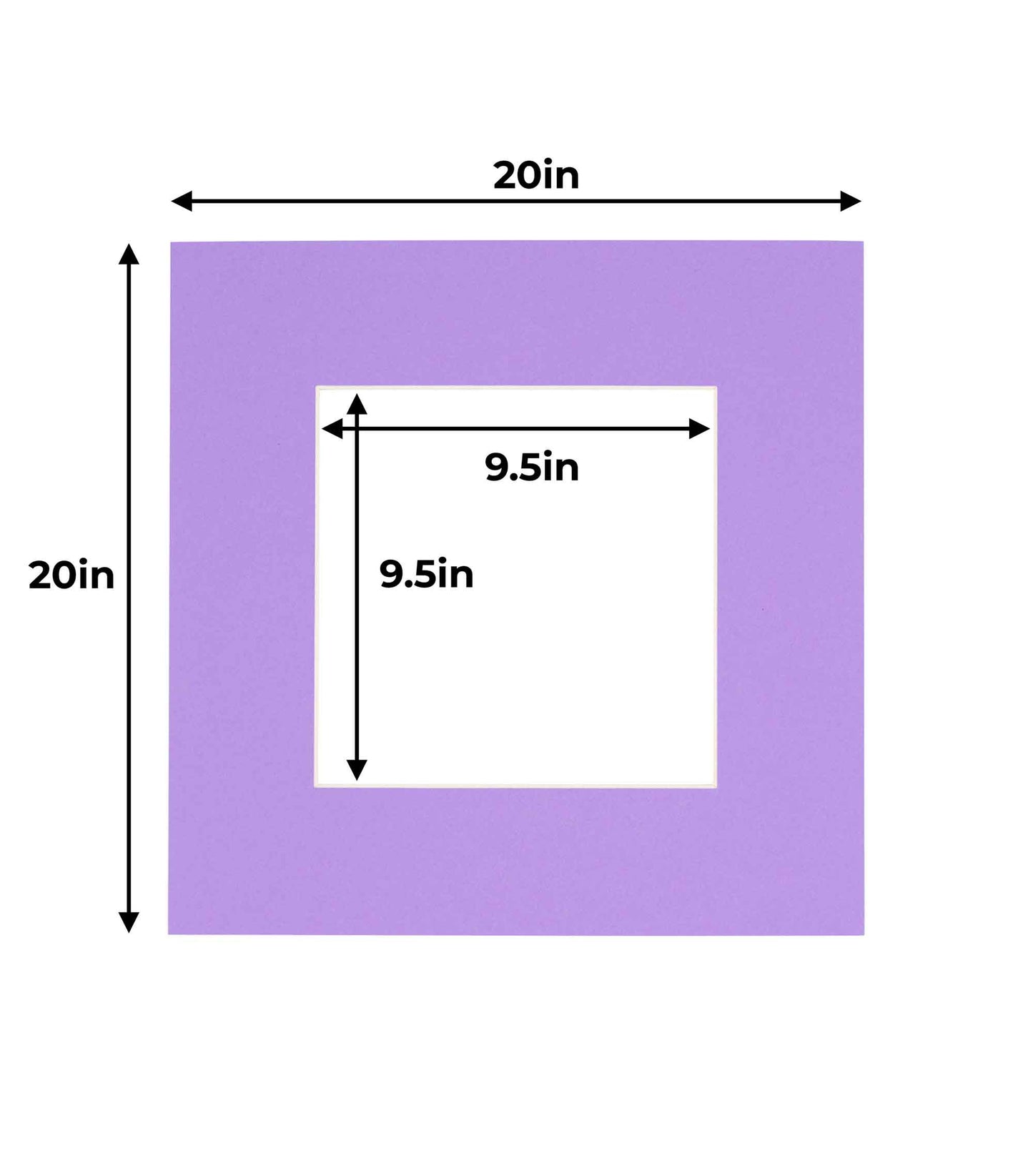 Pack of 10 Light Purple Precut Acid-Free Matboard Set with Clear Bags & Backings