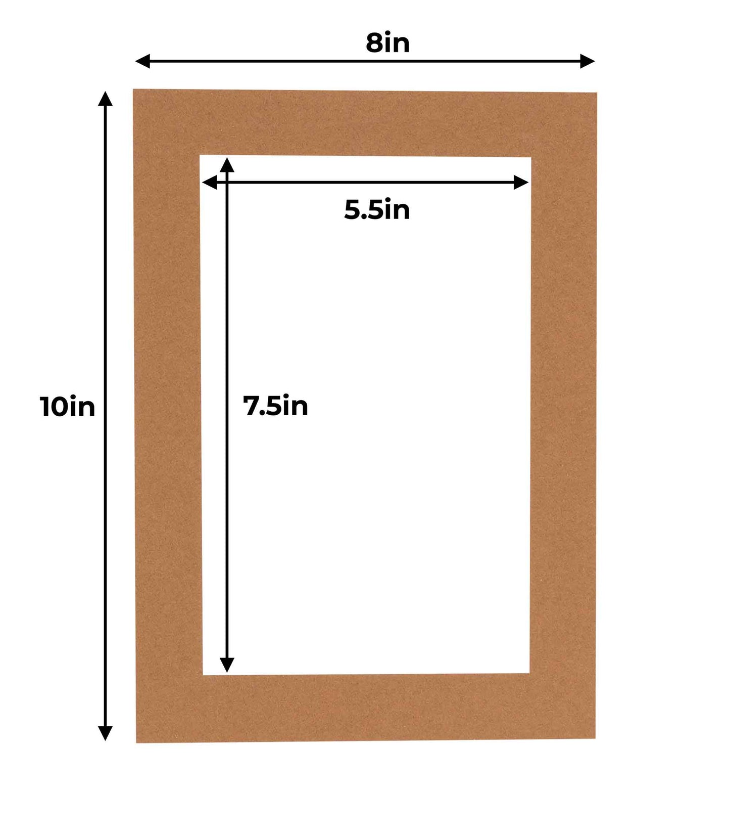 Pack of 10 Aged Oak Brown Precut Acid-Free Matboard Set with Clear Bags & Backings