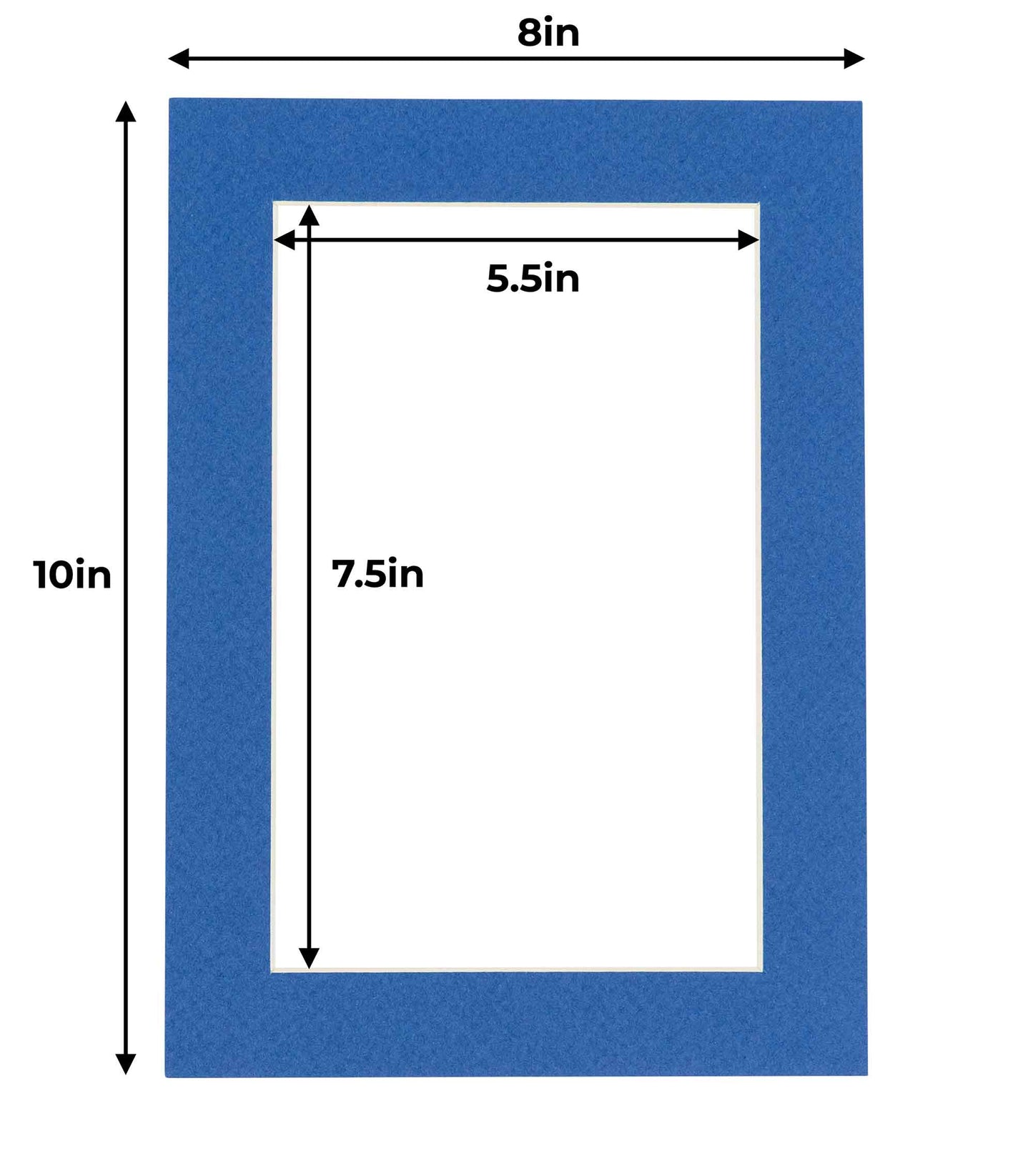 Pack of 10 Royal Blue Precut Acid-Free Matboard Set with Clear Bags & Backings